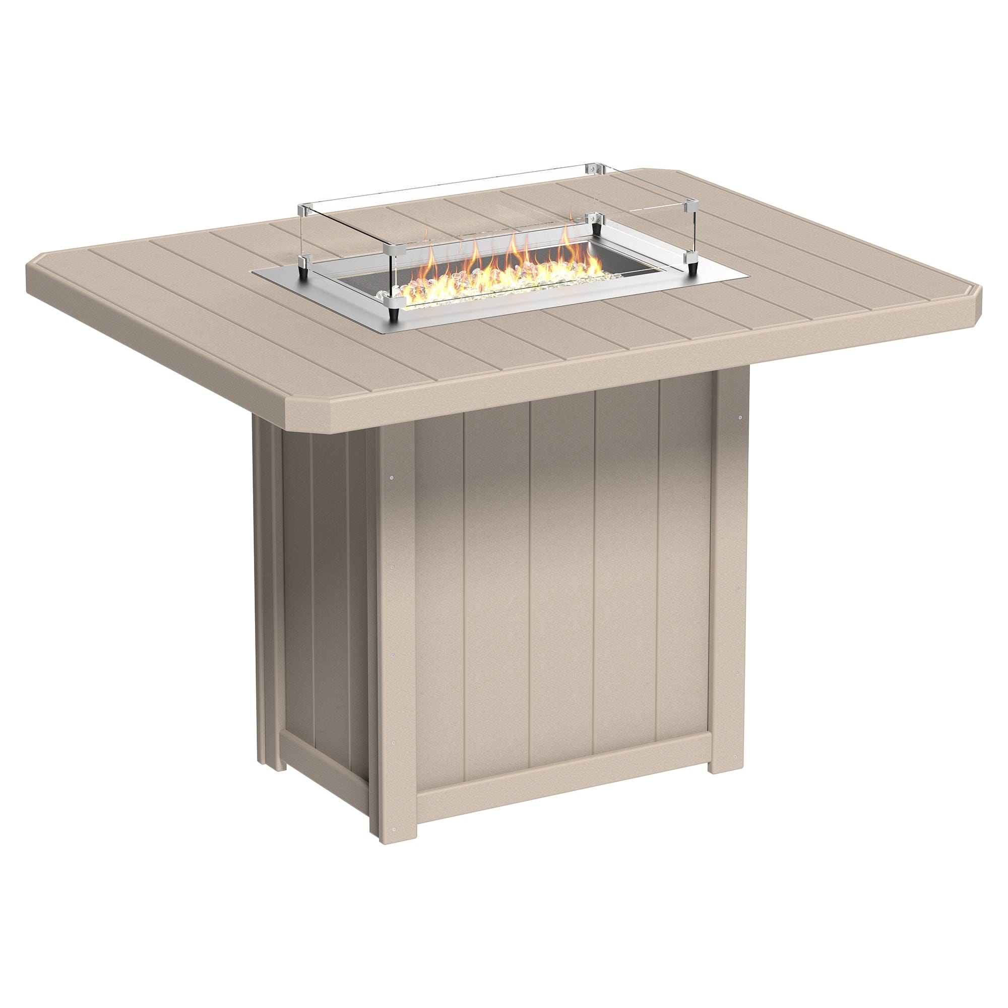 Luxcraft Lumin Poly Lumber Rectangular Bar Height Fire Pit Table