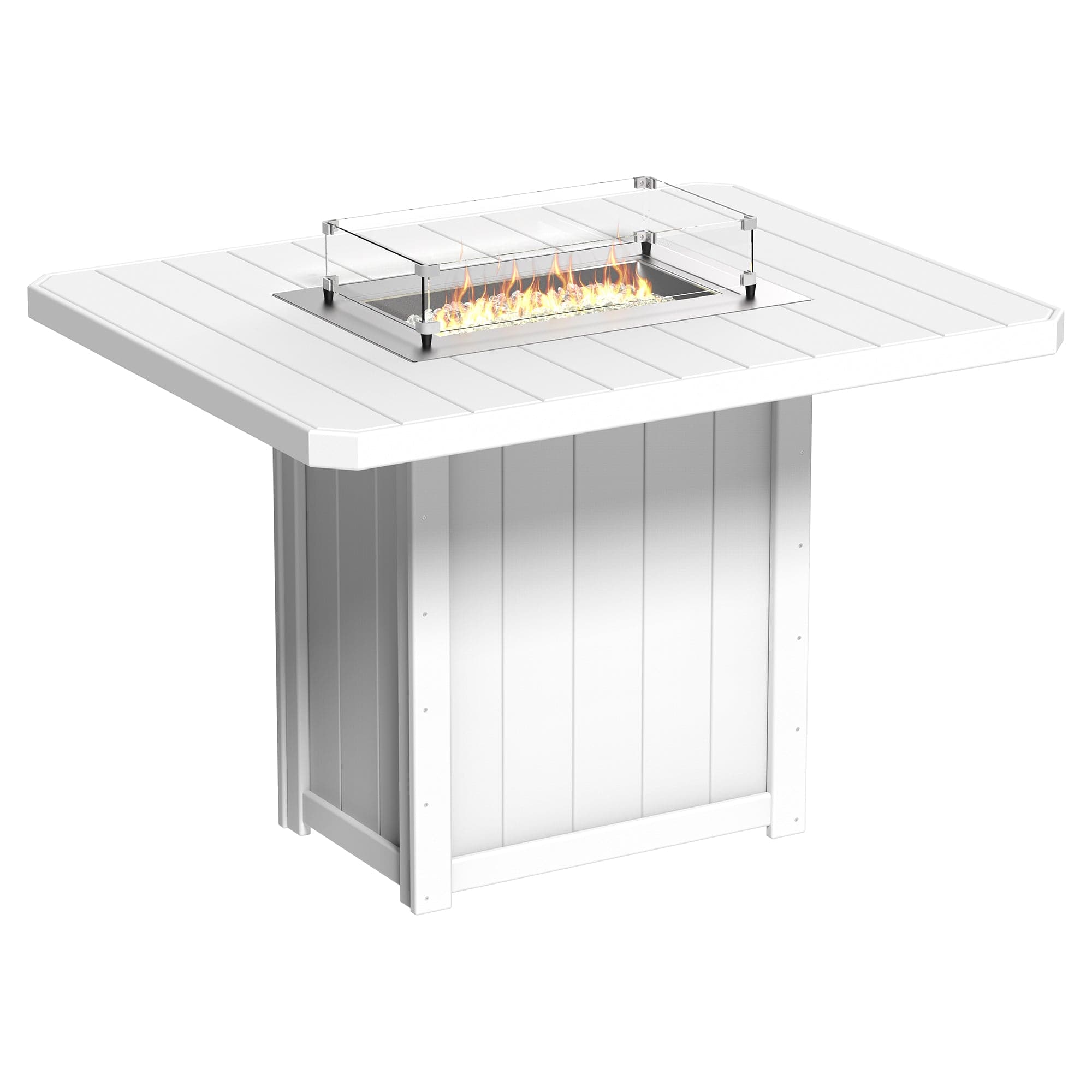 Luxcraft Lumin Poly Lumber Rectangular Bar Height Fire Pit Table