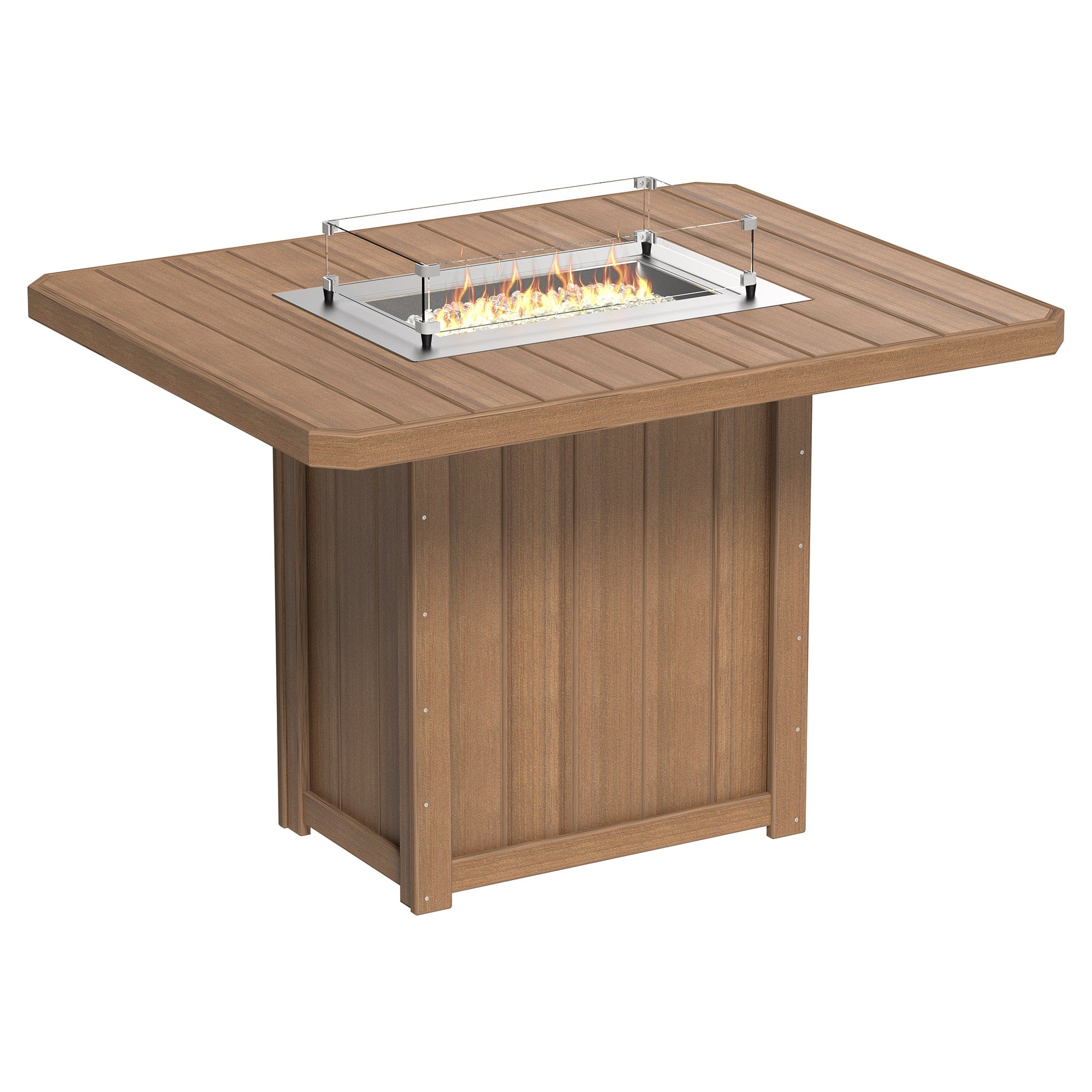 Luxcraft Lumin Poly Lumber Rectangular Bar Height Fire Pit Table