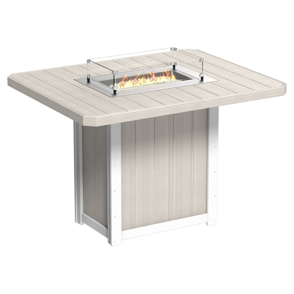 Luxcraft Lumin Poly Lumber Rectangular Bar Height Fire Pit Table