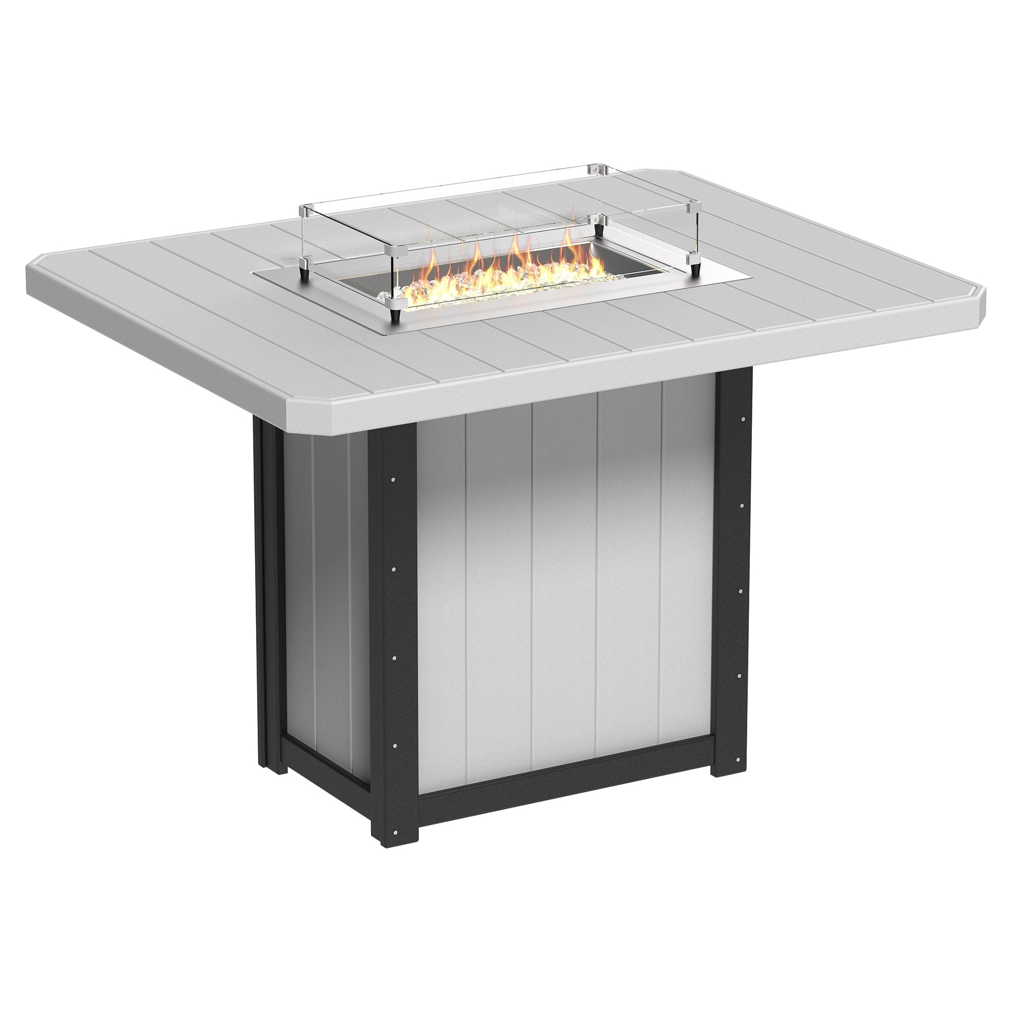 Luxcraft Lumin Poly Lumber Rectangular Bar Height Fire Pit Table