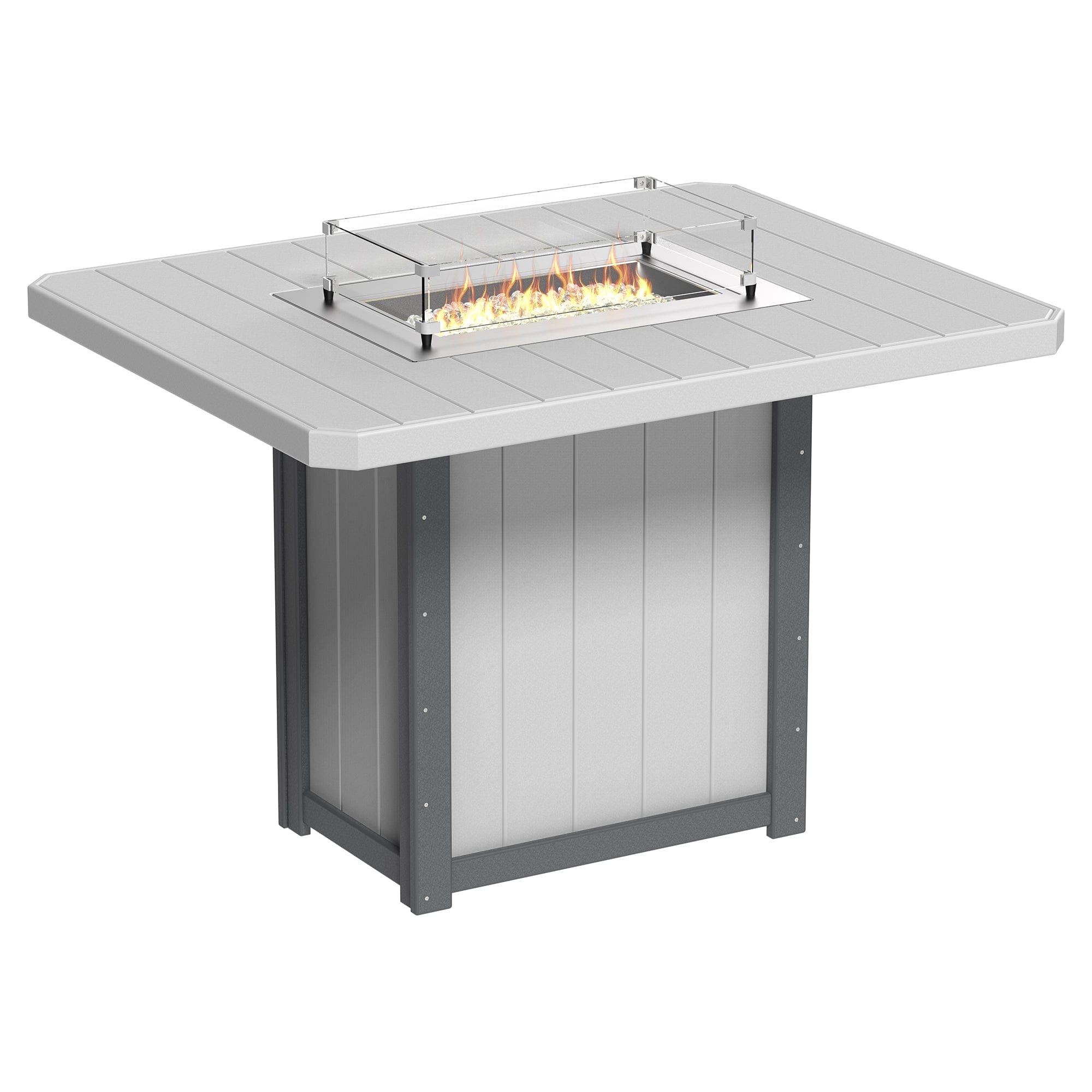 Luxcraft Lumin Poly Lumber Rectangular Bar Height Fire Pit Table