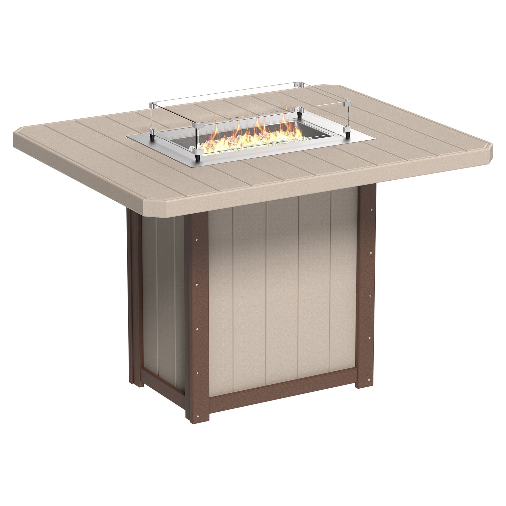 Luxcraft Lumin Poly Lumber Rectangular Bar Height Fire Pit Table