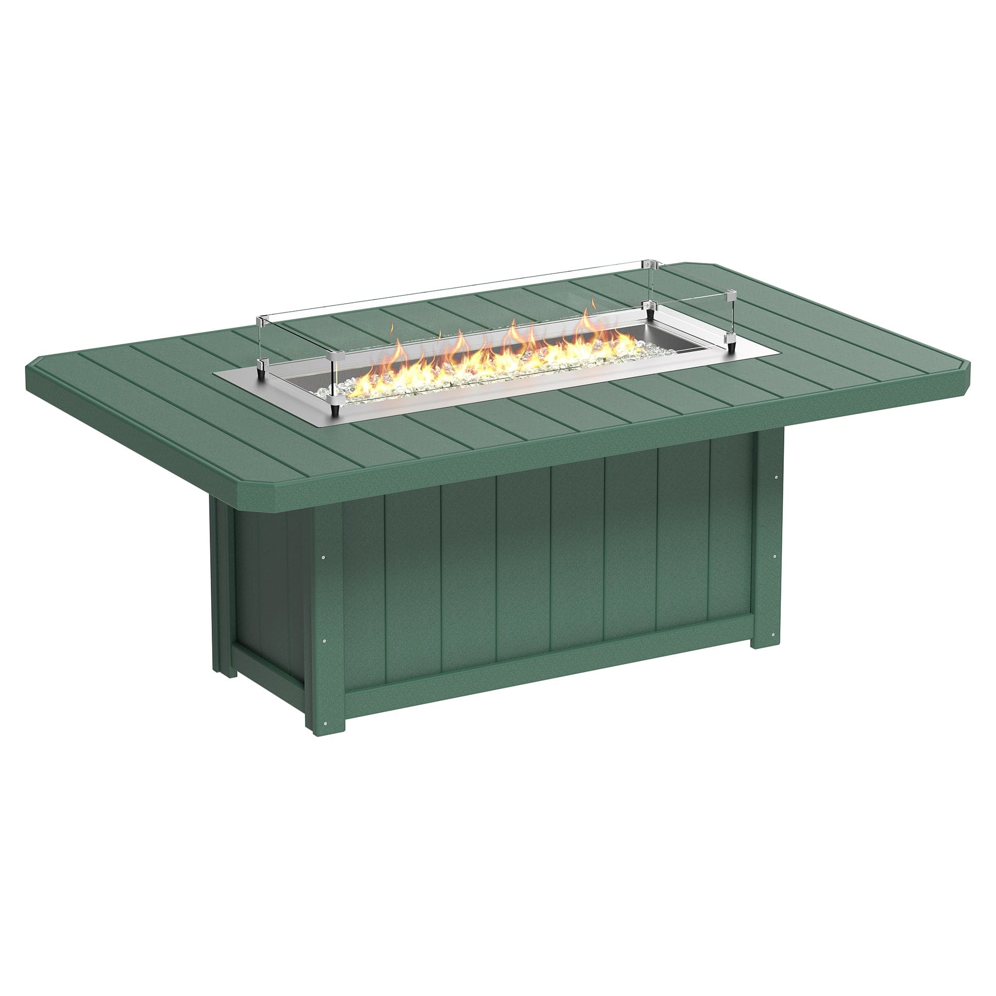 Luxcraft Lumin Poly Lumber Rectangular Dining Height Fire Pit Table