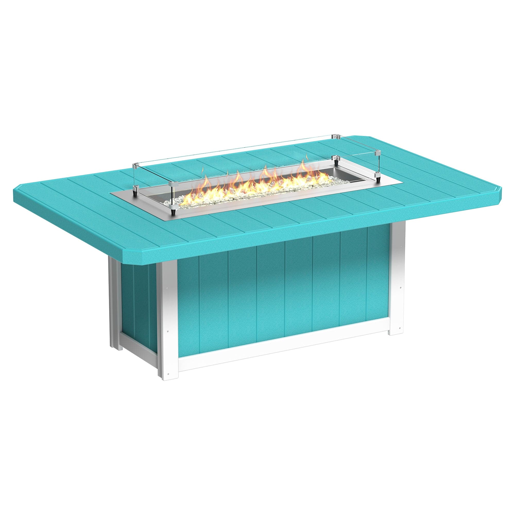 Luxcraft Lumin Poly Lumber Rectangular Dining Height Fire Pit Table