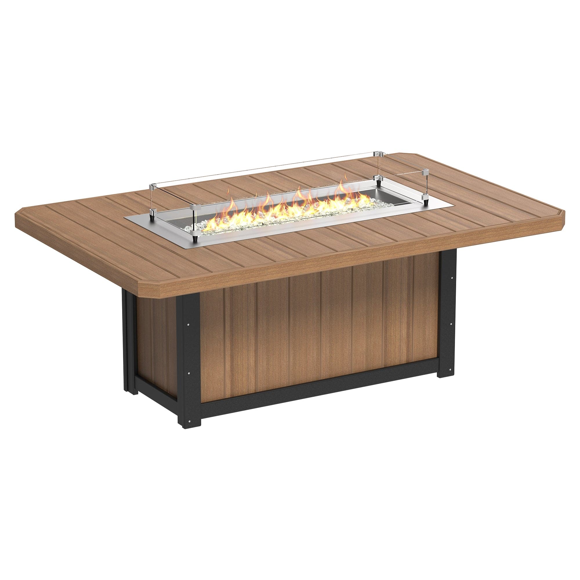 Luxcraft Lumin Poly Lumber Rectangular Dining Height Fire Pit Table