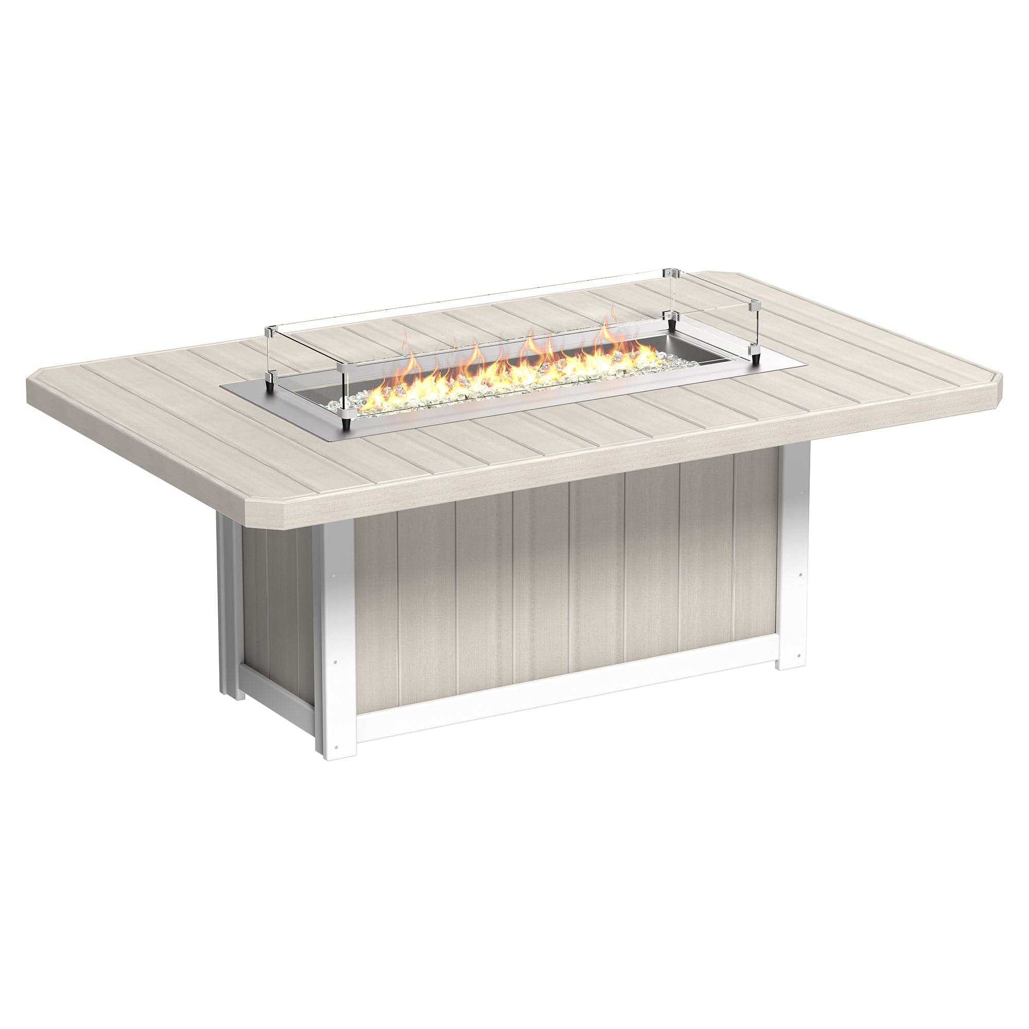 Luxcraft Lumin Poly Lumber Rectangular Dining Height Fire Pit Table
