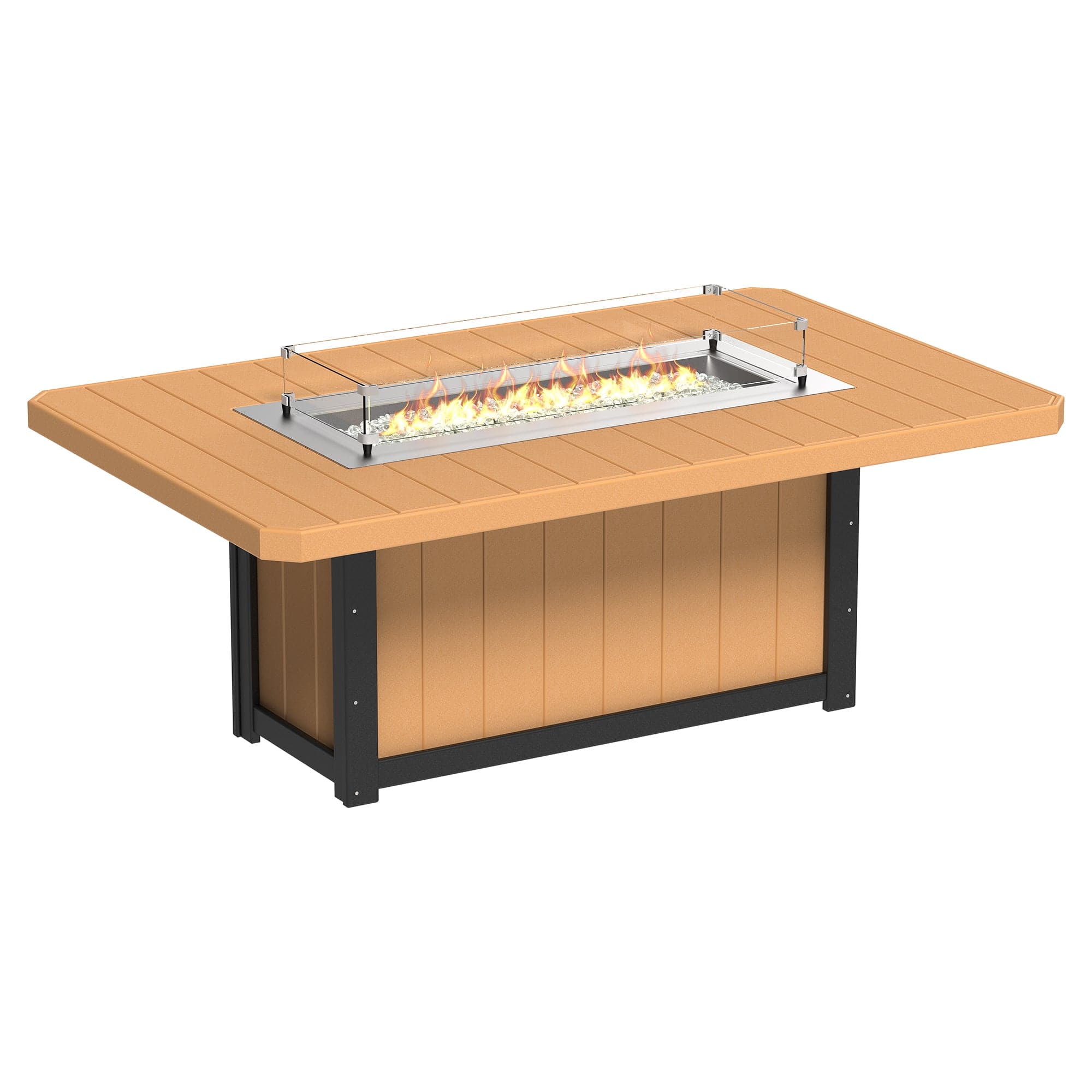 Luxcraft Lumin Poly Lumber Rectangular Dining Height Fire Pit Table