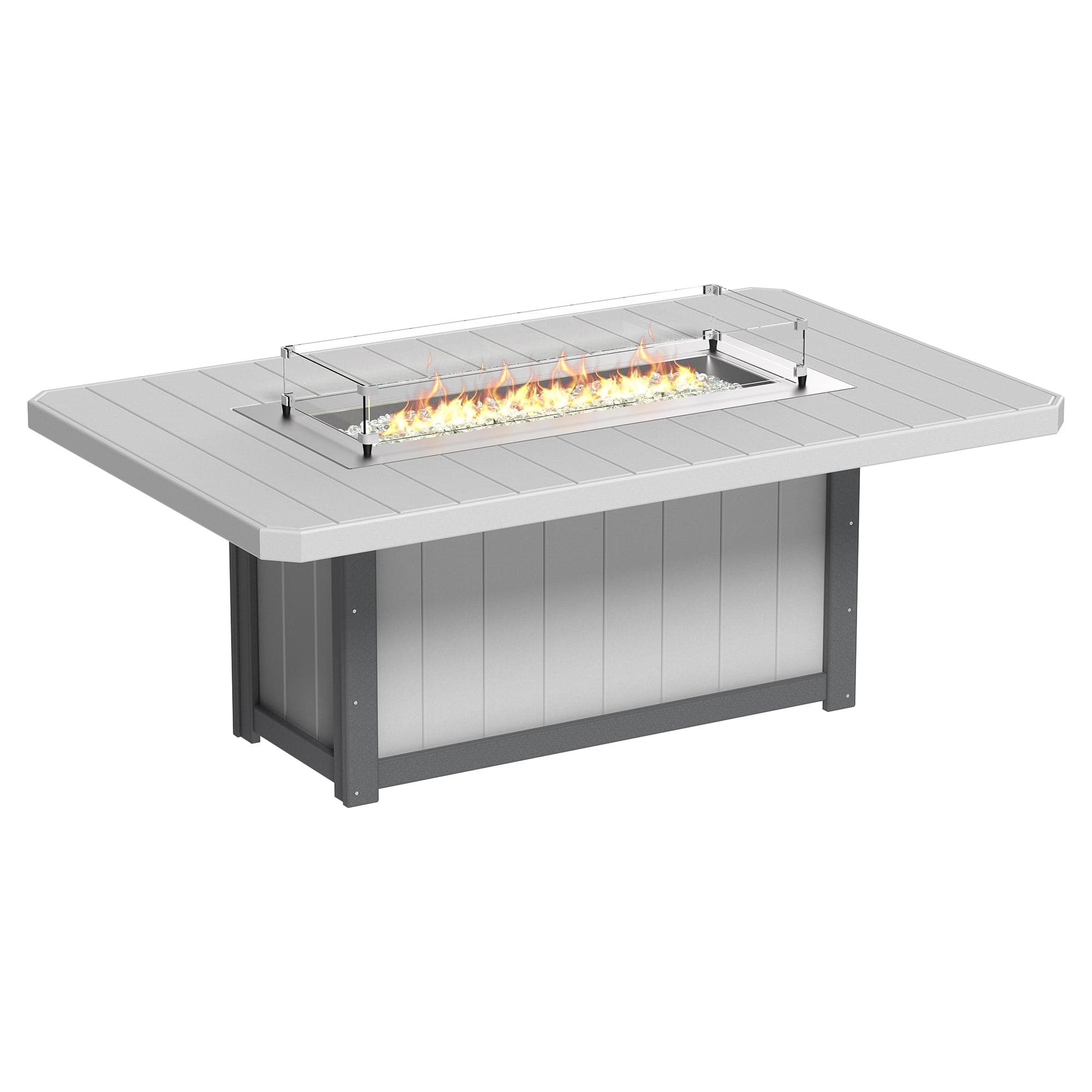 Luxcraft Lumin Poly Lumber Rectangular Dining Height Fire Pit Table