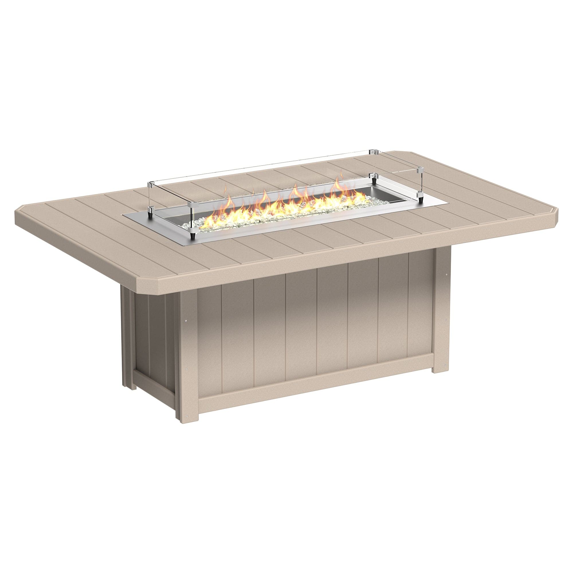 Luxcraft Lumin Poly Lumber Rectangular Dining Height Fire Pit Table