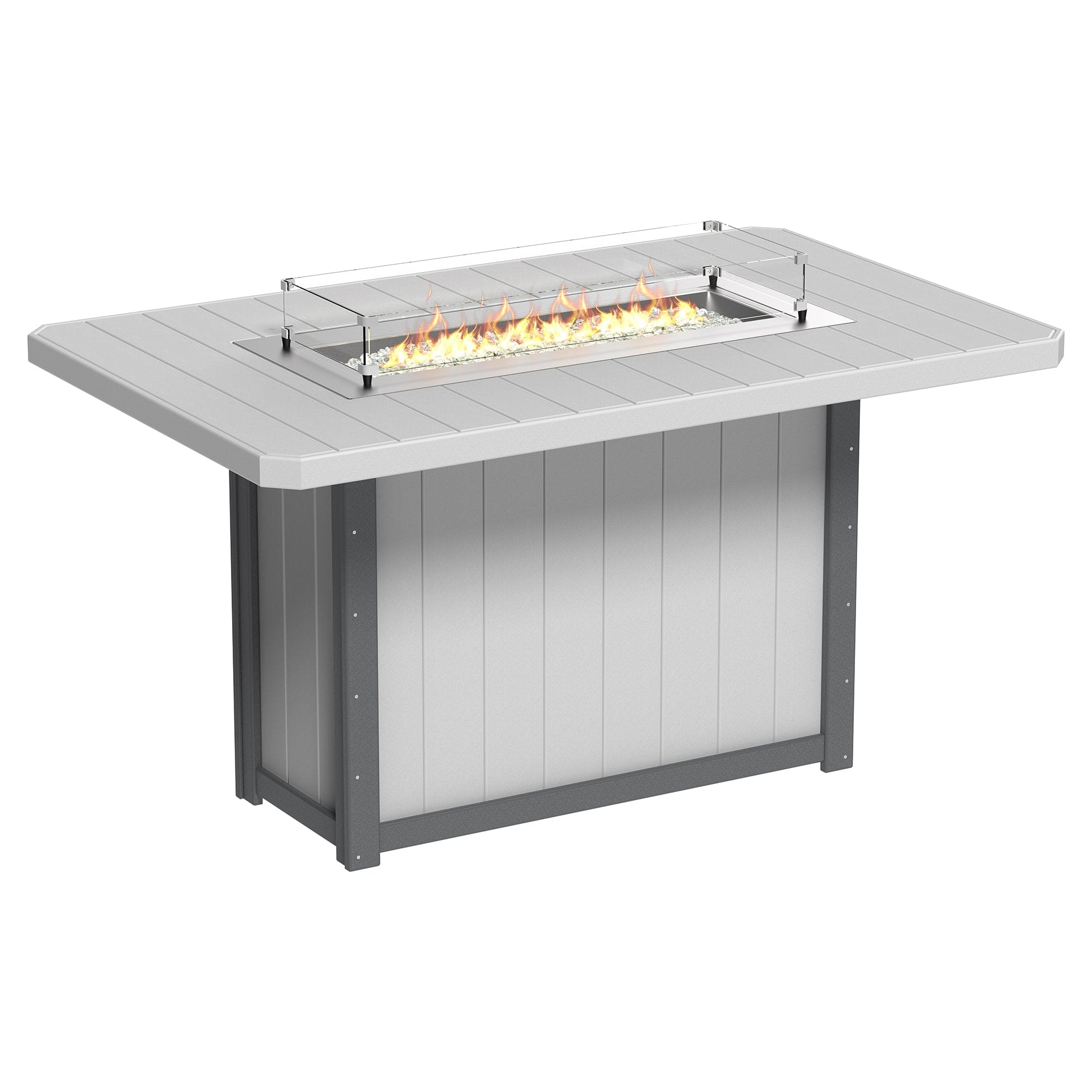 Luxcraft Lumin Poly Lumber Rectangular Bar Height Fire Pit Table