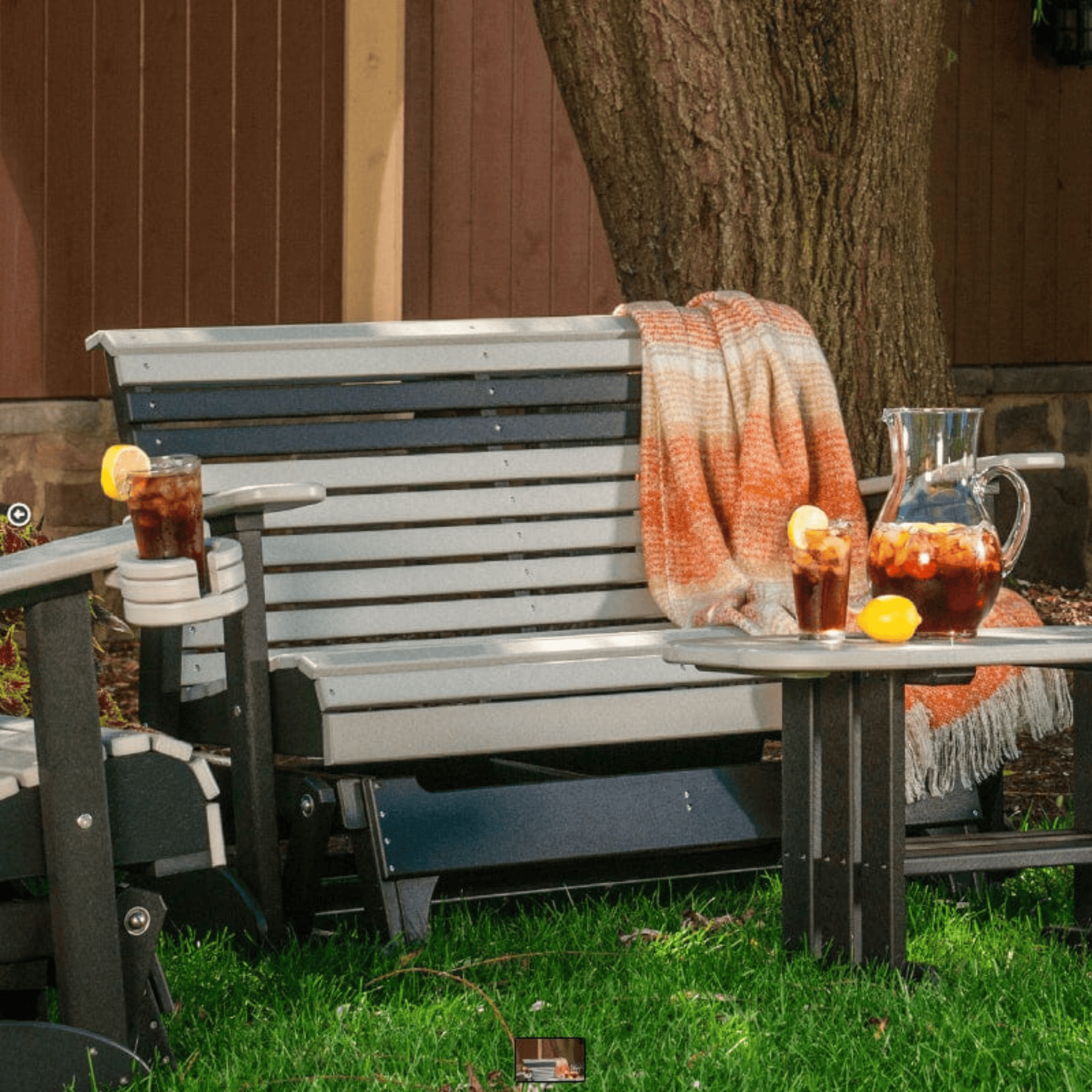 LuxCraft Rollback 4-Foot Poly Composite Patio Glider