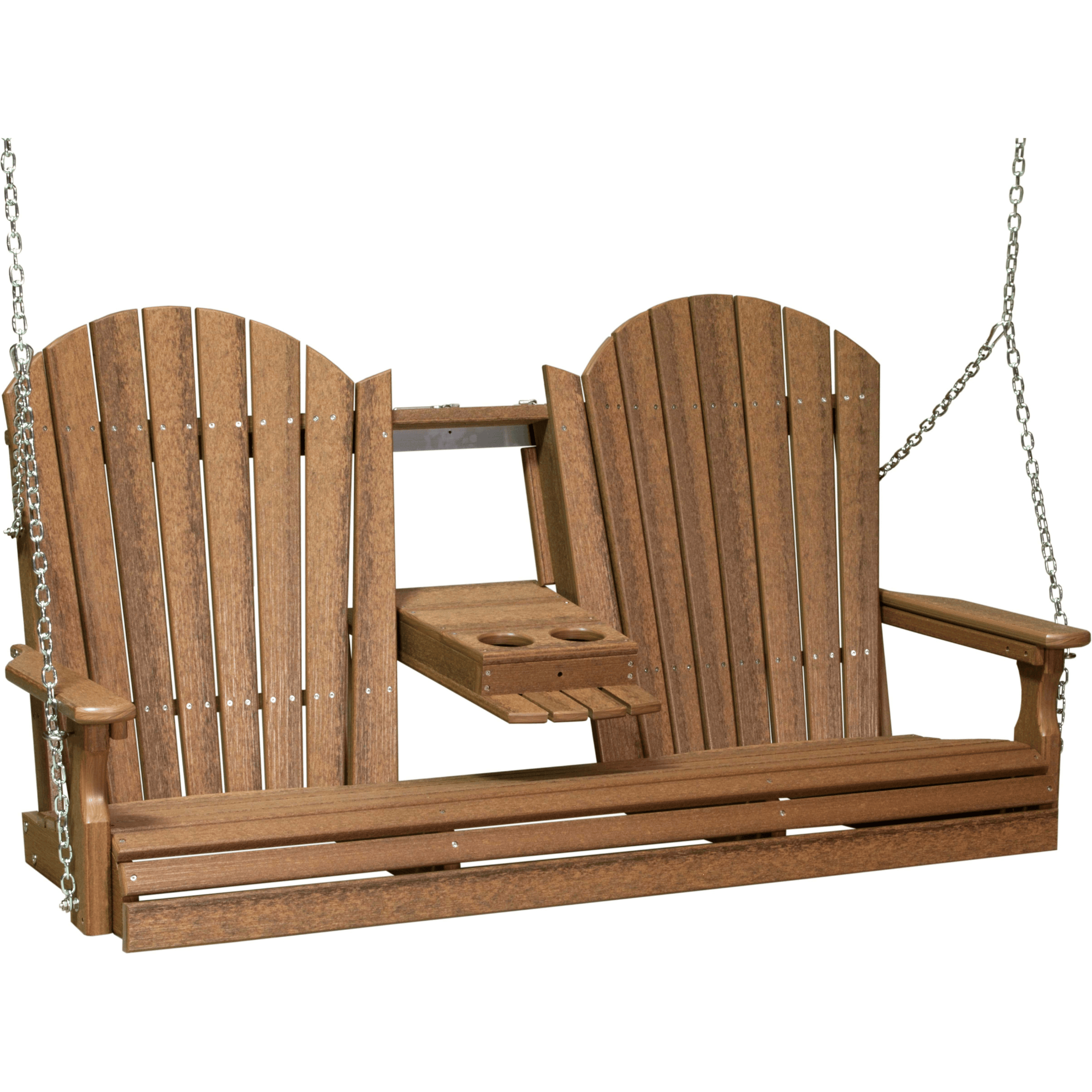 LuxCraft Adirondack 5-Foot Console Poly Composite Porch Swing