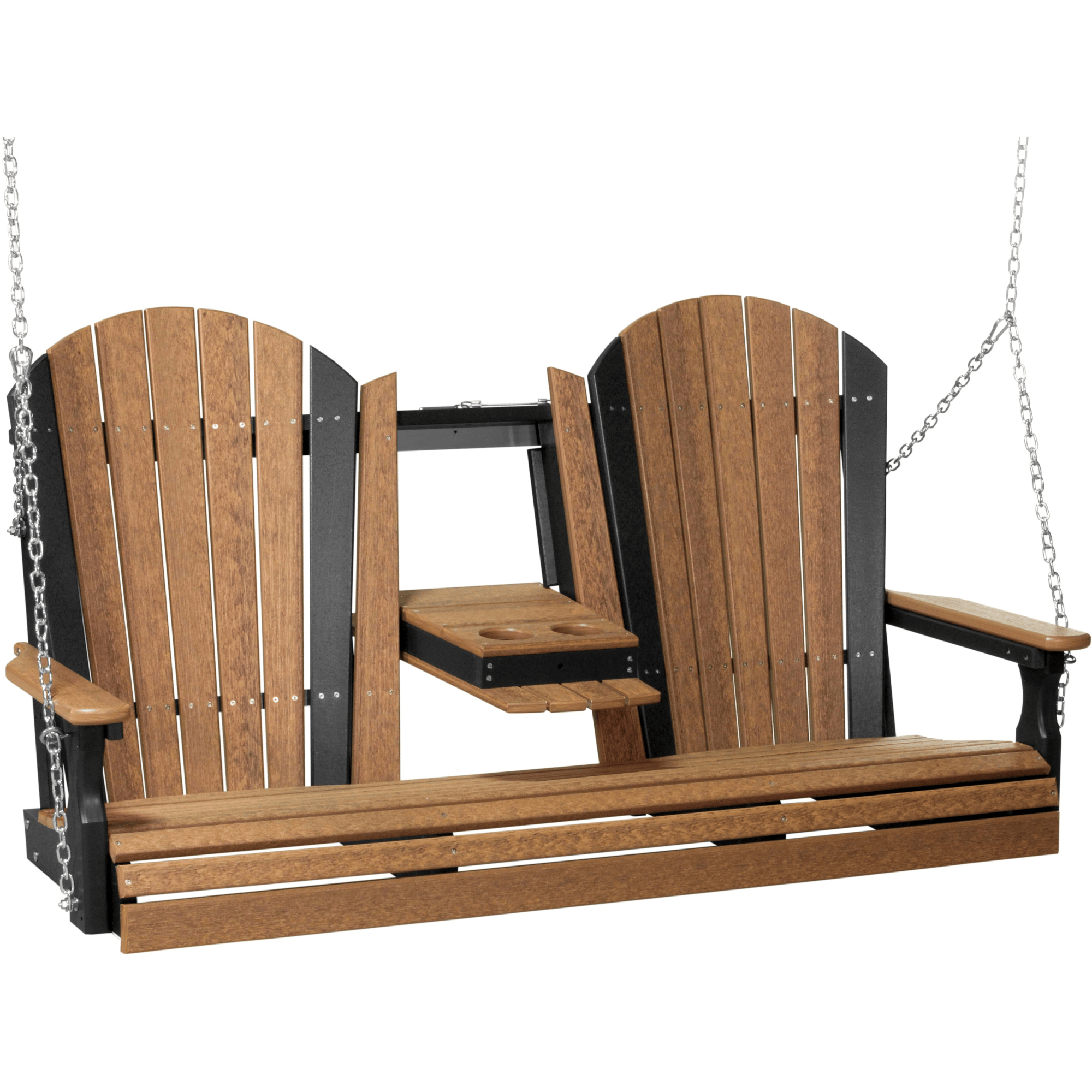 LuxCraft Adirondack 5-Foot Console Poly Composite Porch Swing