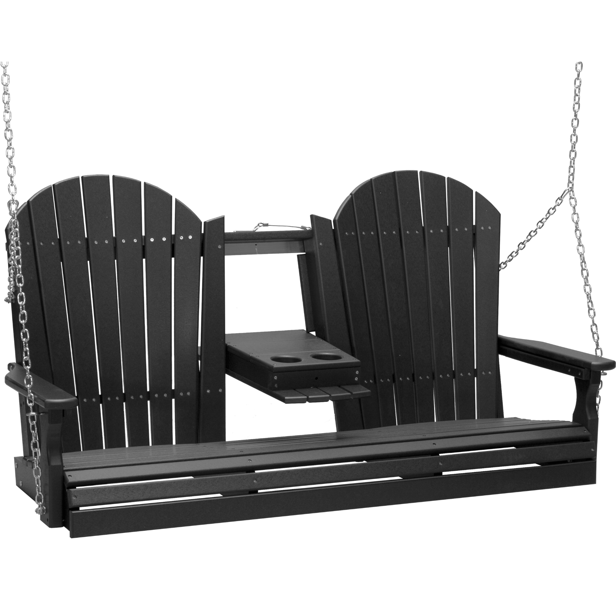 LuxCraft Adirondack 5-Foot Console Poly Composite Porch Swing