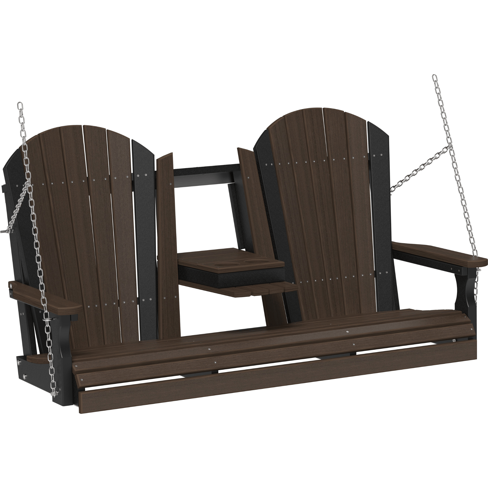 LuxCraft Adirondack 5-Foot Console Poly Composite Porch Swing