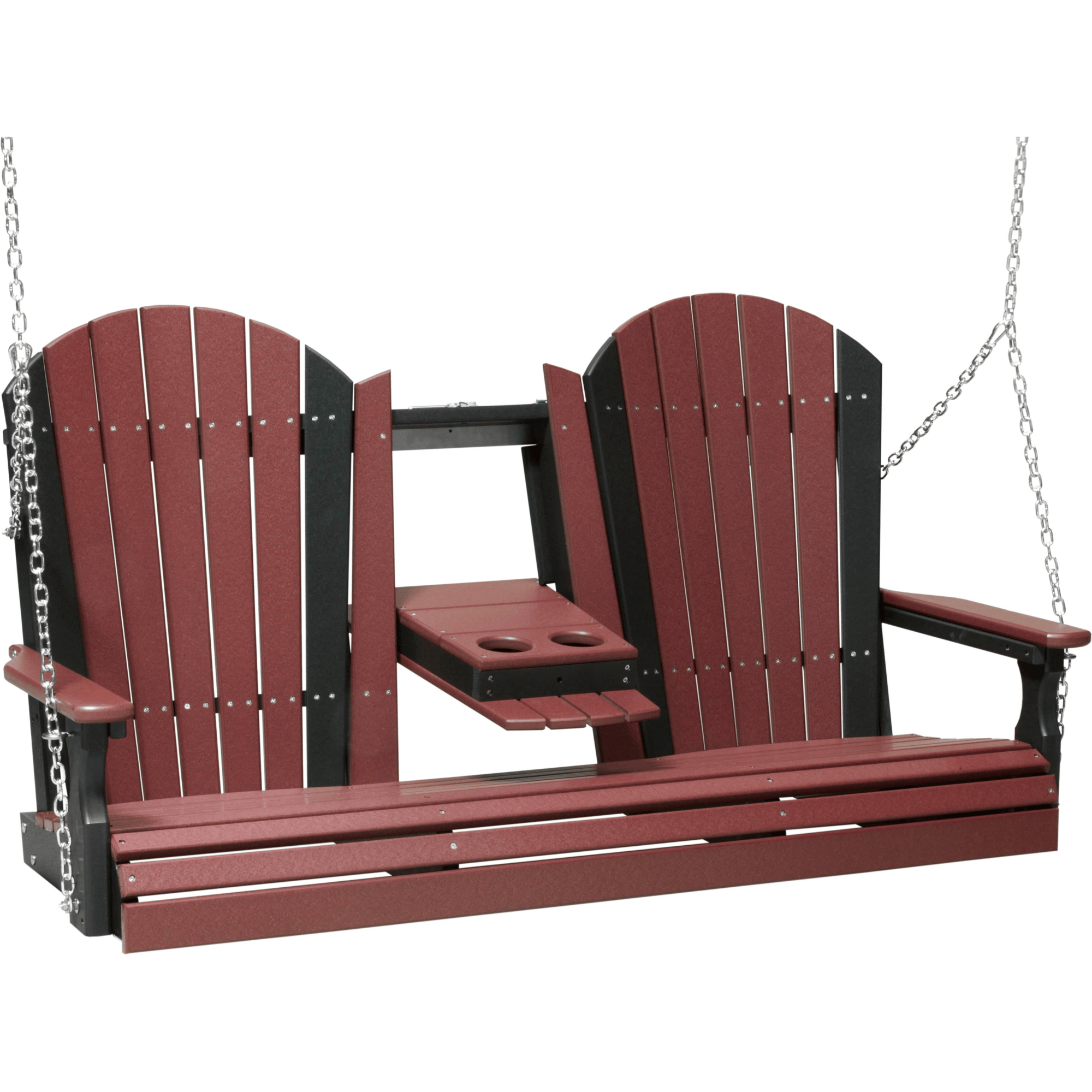LuxCraft Adirondack 5-Foot Console Poly Composite Porch Swing
