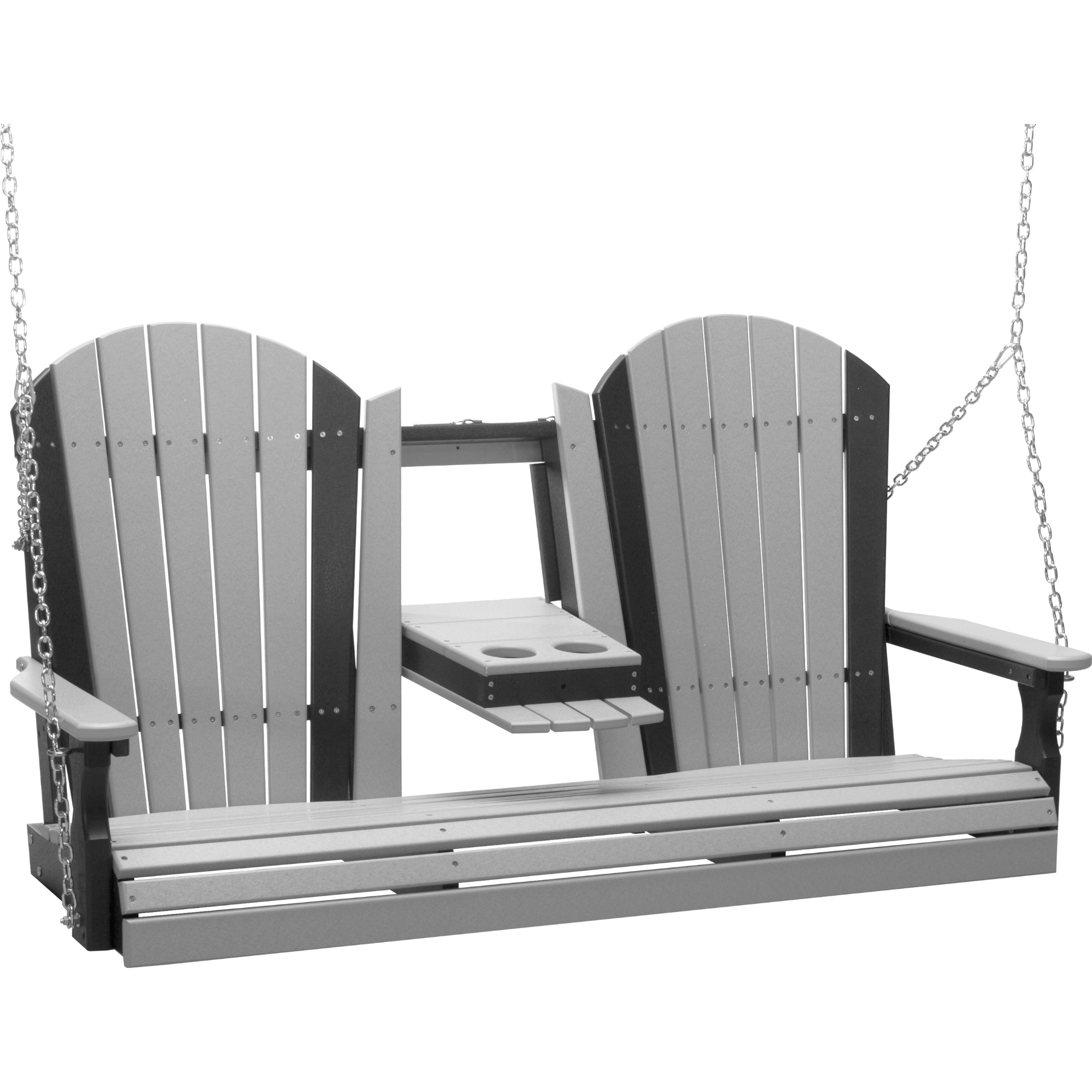 LuxCraft Adirondack 5-Foot Console Poly Composite Porch Swing