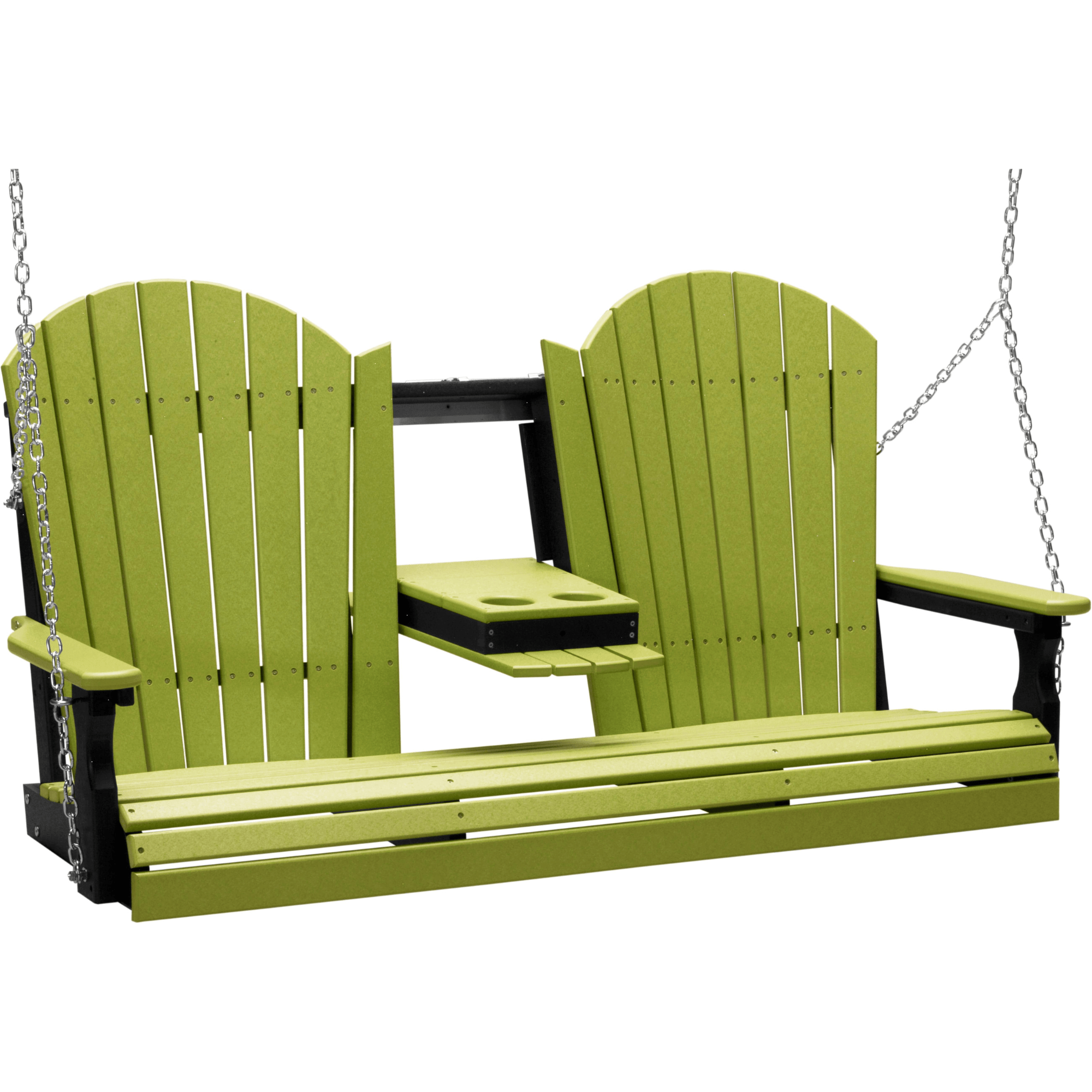 LuxCraft Adirondack 5-Foot Console Poly Composite Porch Swing