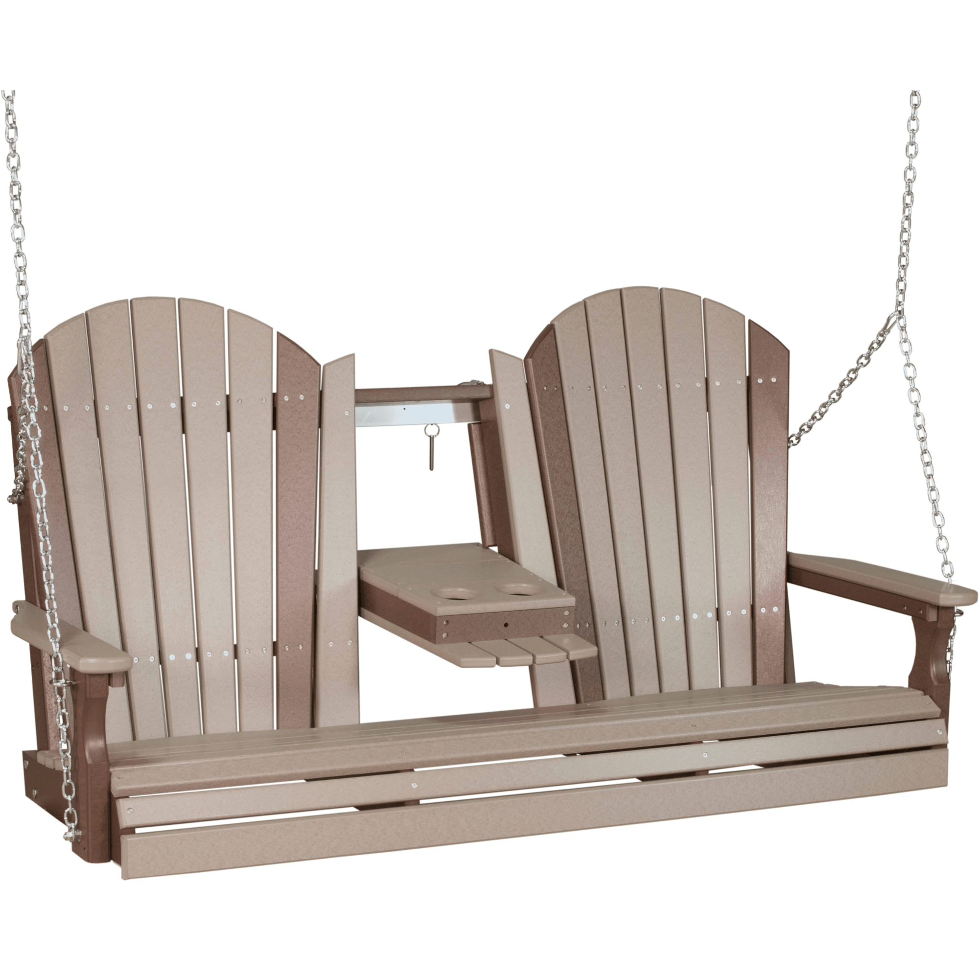 LuxCraft Adirondack 5-Foot Console Poly Composite Porch Swing