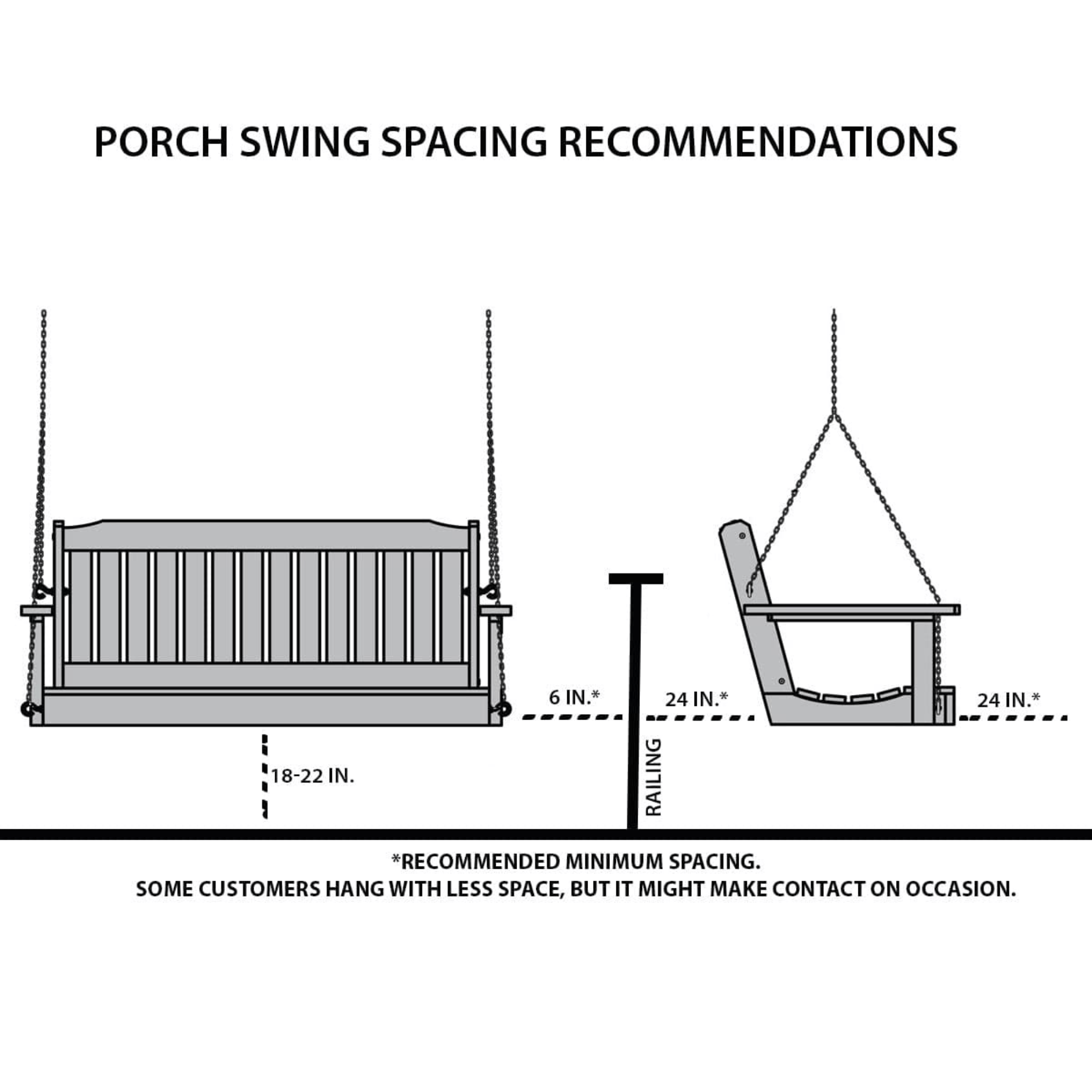 LuxCraft Rollback 4-Foot Poly Composite Porch Swing