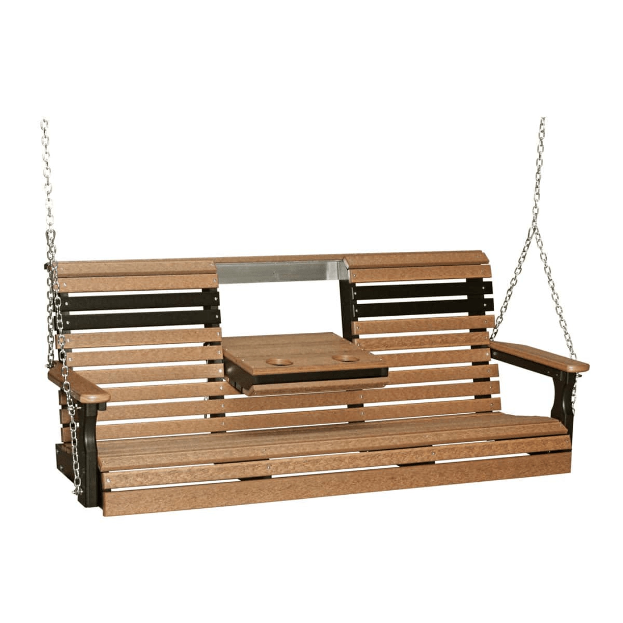 LuxCraft Rollback Console 5-Foot Poly Composite Porch Swing