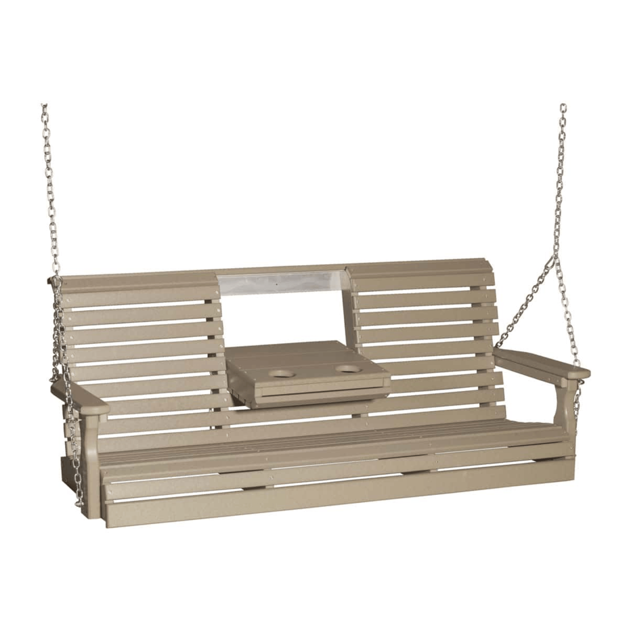 LuxCraft Rollback Console 5-Foot Poly Composite Porch Swing