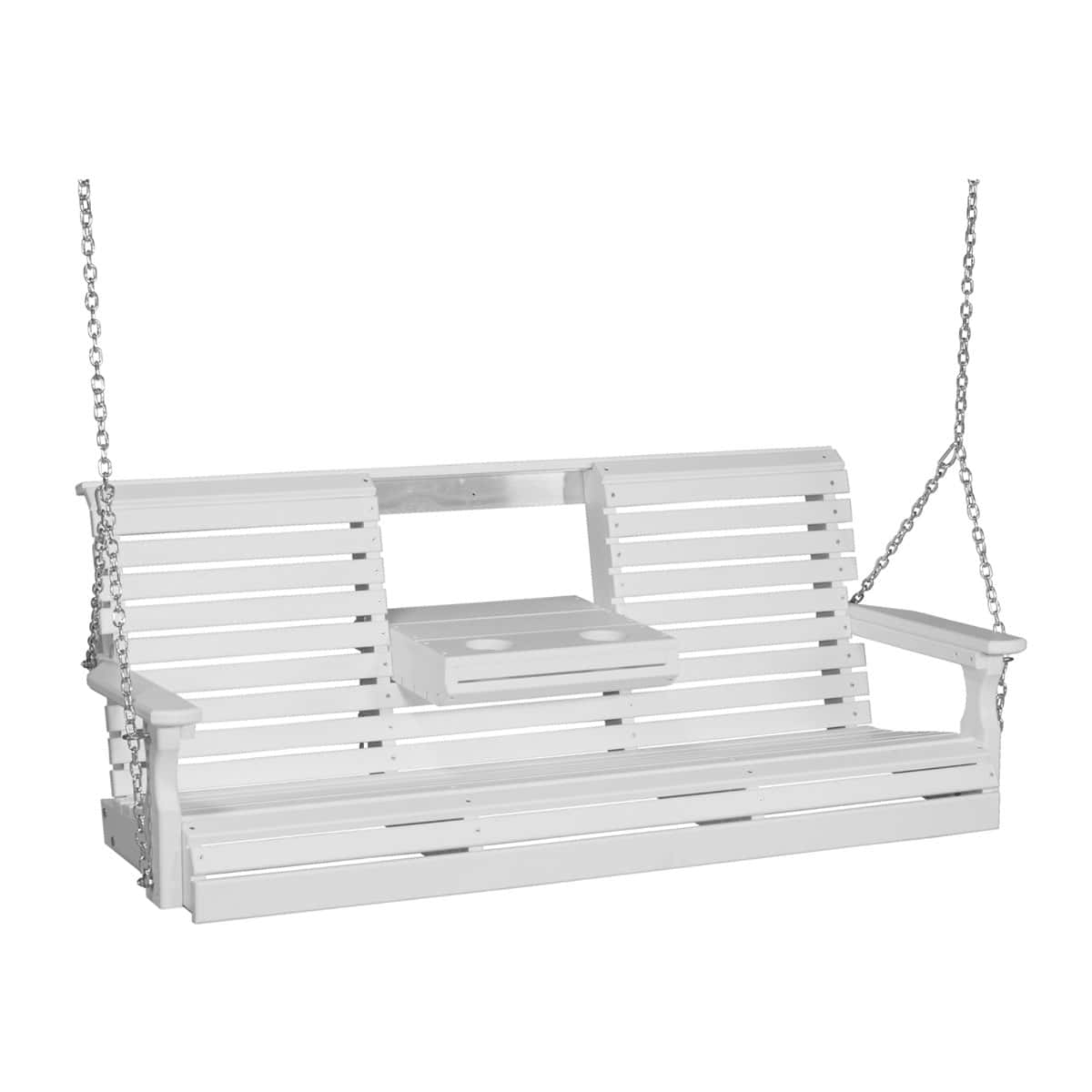 LuxCraft Rollback Console 5-Foot Poly Composite Porch Swing