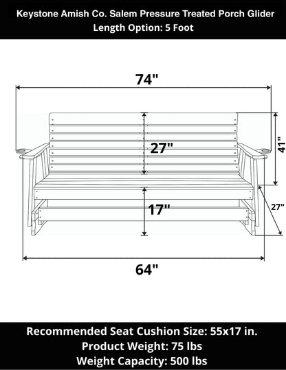 Keystone Amish Co. Salem Pressure Treated Porch Glider