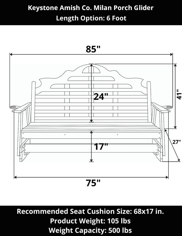 Keystone Amish Co. Milan Porch Glider