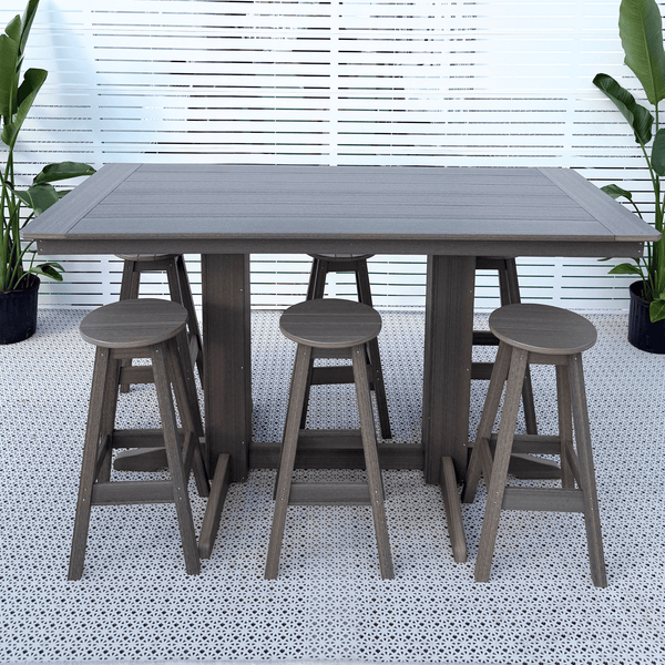 Keystone Amish Co. Poly Composite Round Bar Stool in Coastal Gray