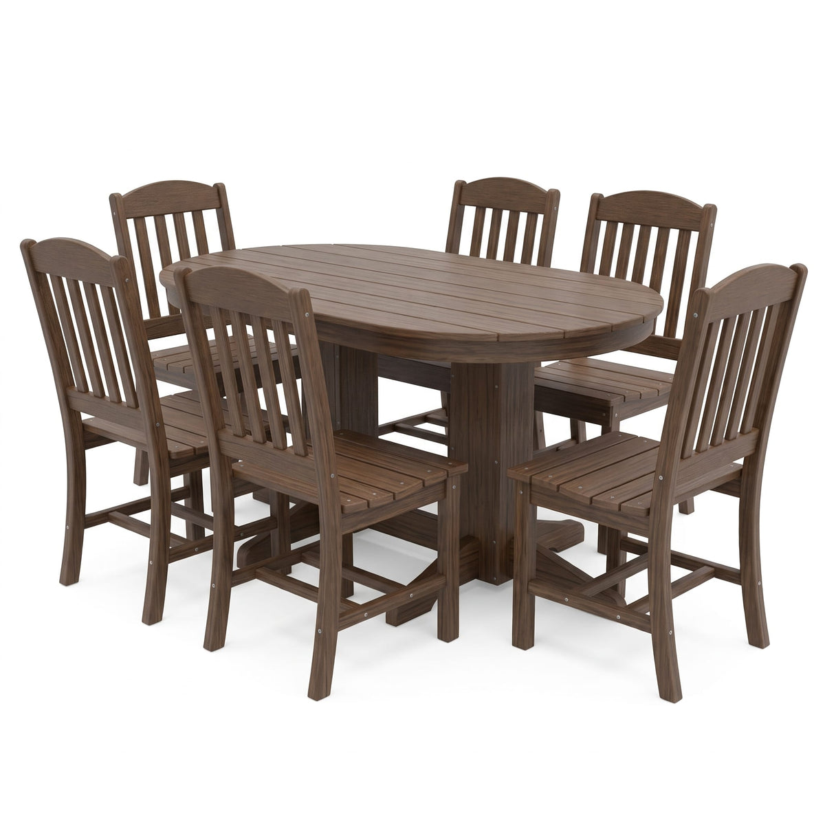 Keystone Amish Co. Classic 7-Piece Poly Lumber Oval Outdoor Dining Set