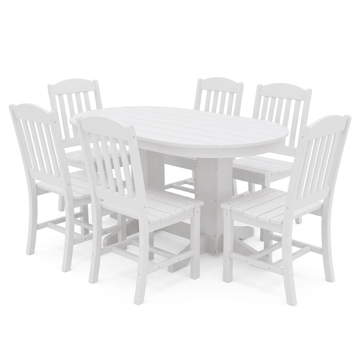 Keystone Amish Co. Classic 7-Piece Poly Lumber Oval Outdoor Dining Set