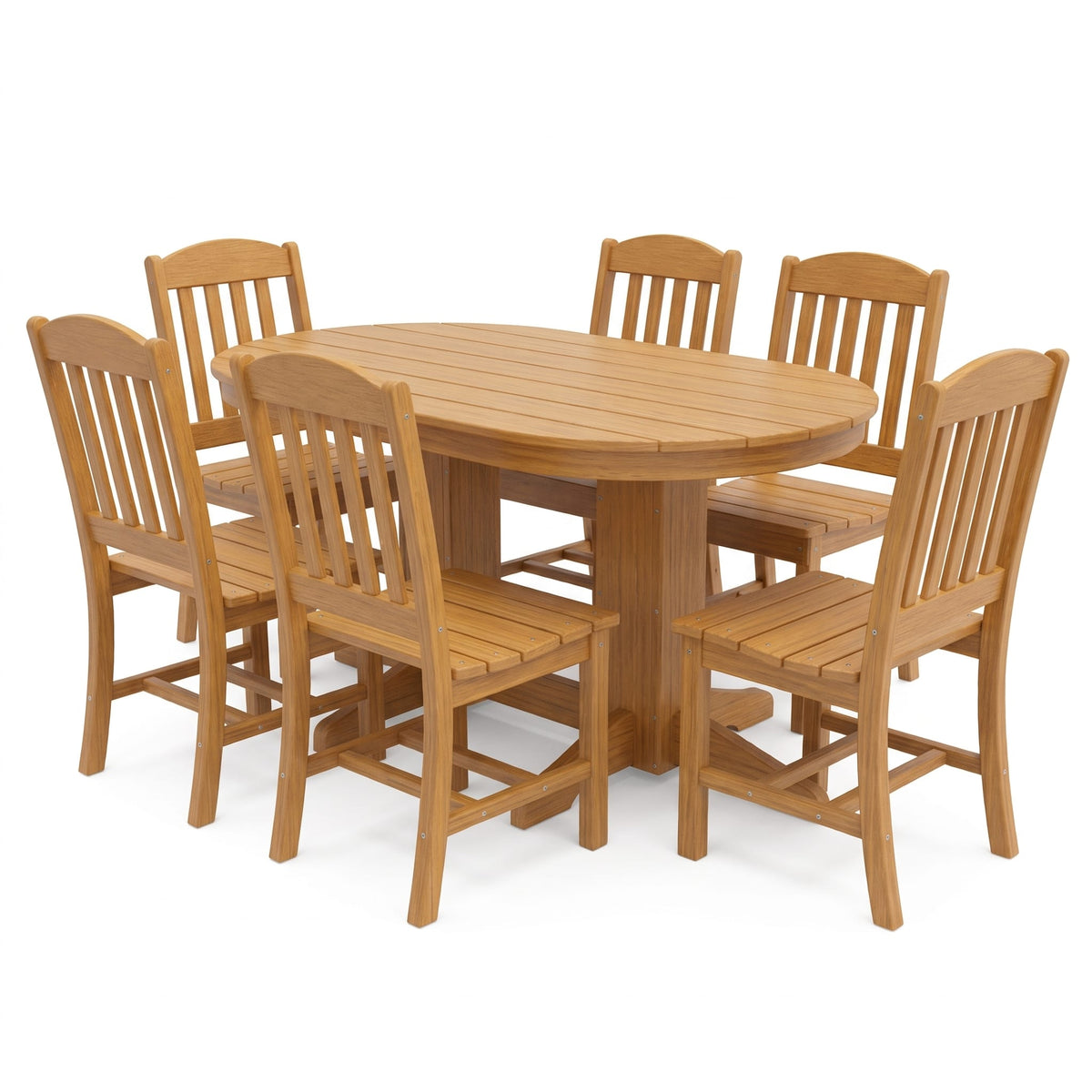 Keystone Amish Co. Classic 7-Piece Poly Lumber Oval Outdoor Dining Set