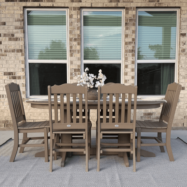 Keystone Amish Co. York 7-Piece Oval Outdoor Dining Set in Weathered Wood