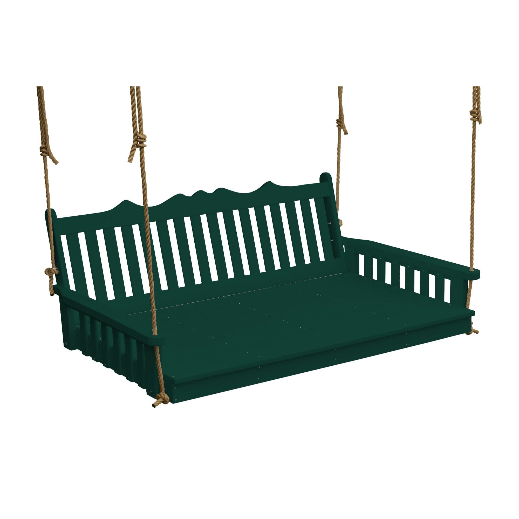 Keystone Amish Co. 6 Foot York Recycled Plastic Swing Bed, Turf Green