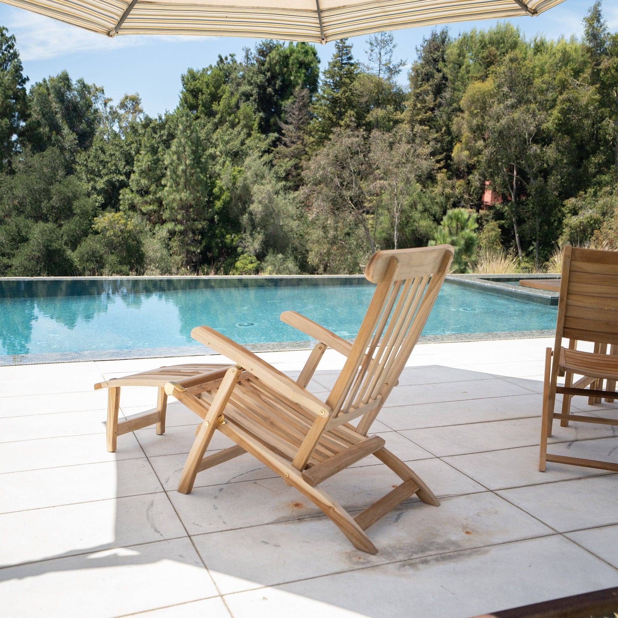 Telluride Teak Outdoor Sun Lounger Steamer