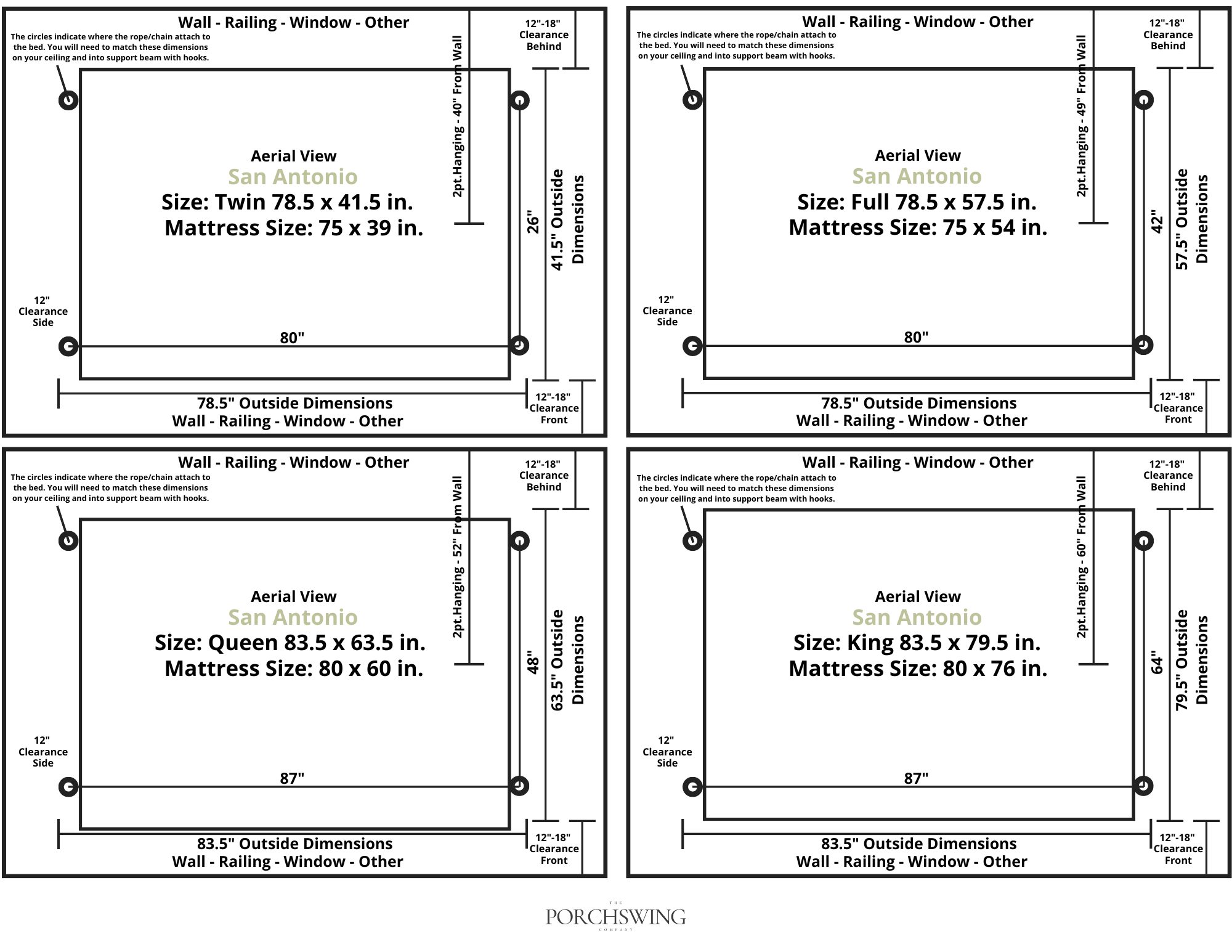 Lone Star Swing Co. The San Antonio Red Cedar King Daybed Swing