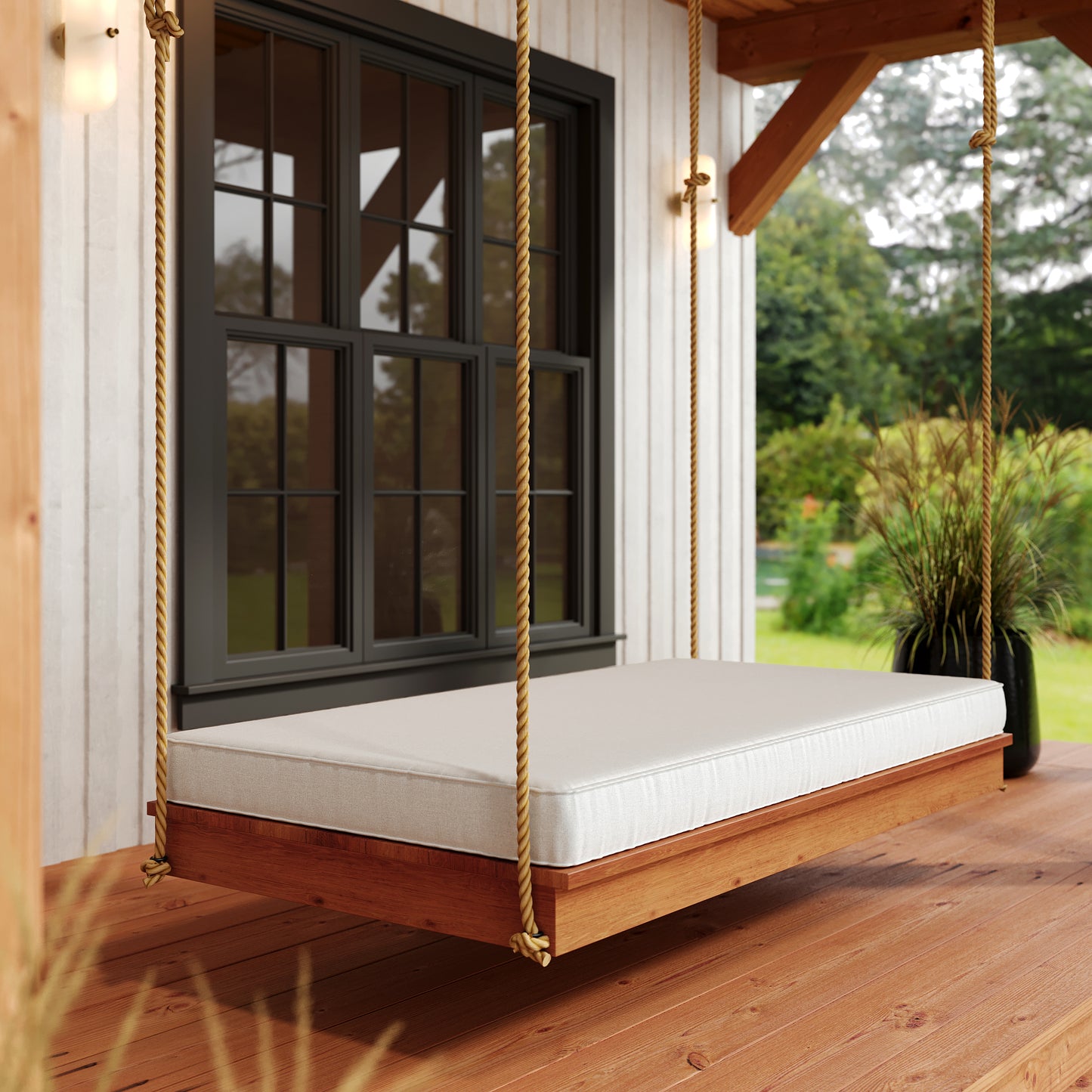 Laguna Red Cedar Daybed Swing in Cedar Stain