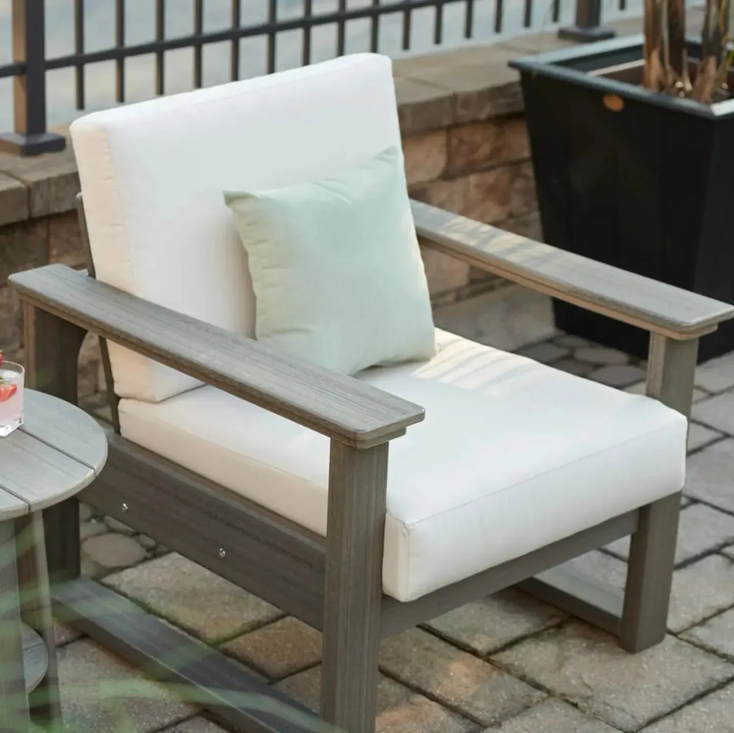 Lanai Deep Seating Chair in Coastal Gray with Canvas fabric