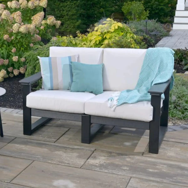 Lanai Loveseat in Black with Canvas fabric
