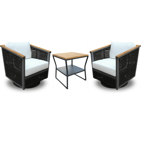 East Green Linden Swivel Chair Conversation Set