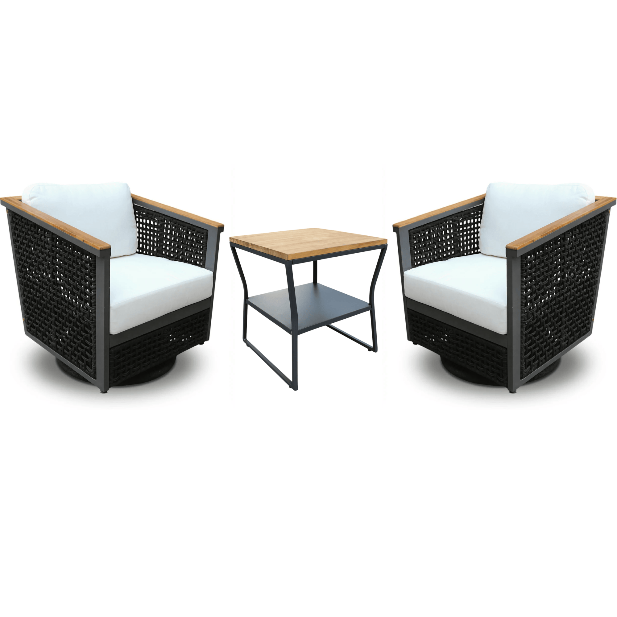 East Green Linden Swivel Chair Conversation Set