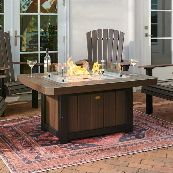 Lumin Fire Pit 51'' in Brazilian Walnut & Black