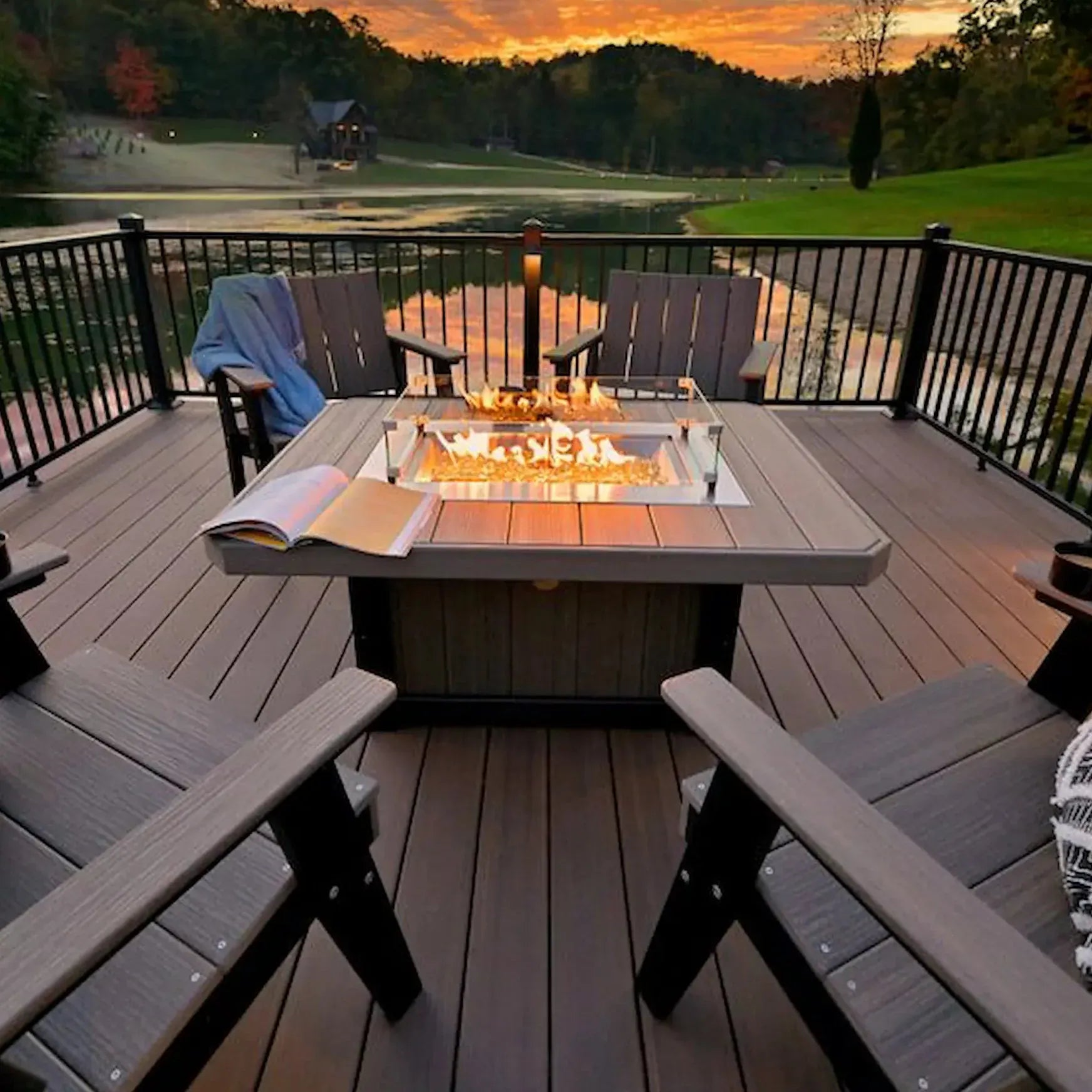 Lumin Fire Pit 51'' in Coastal Gray & Black