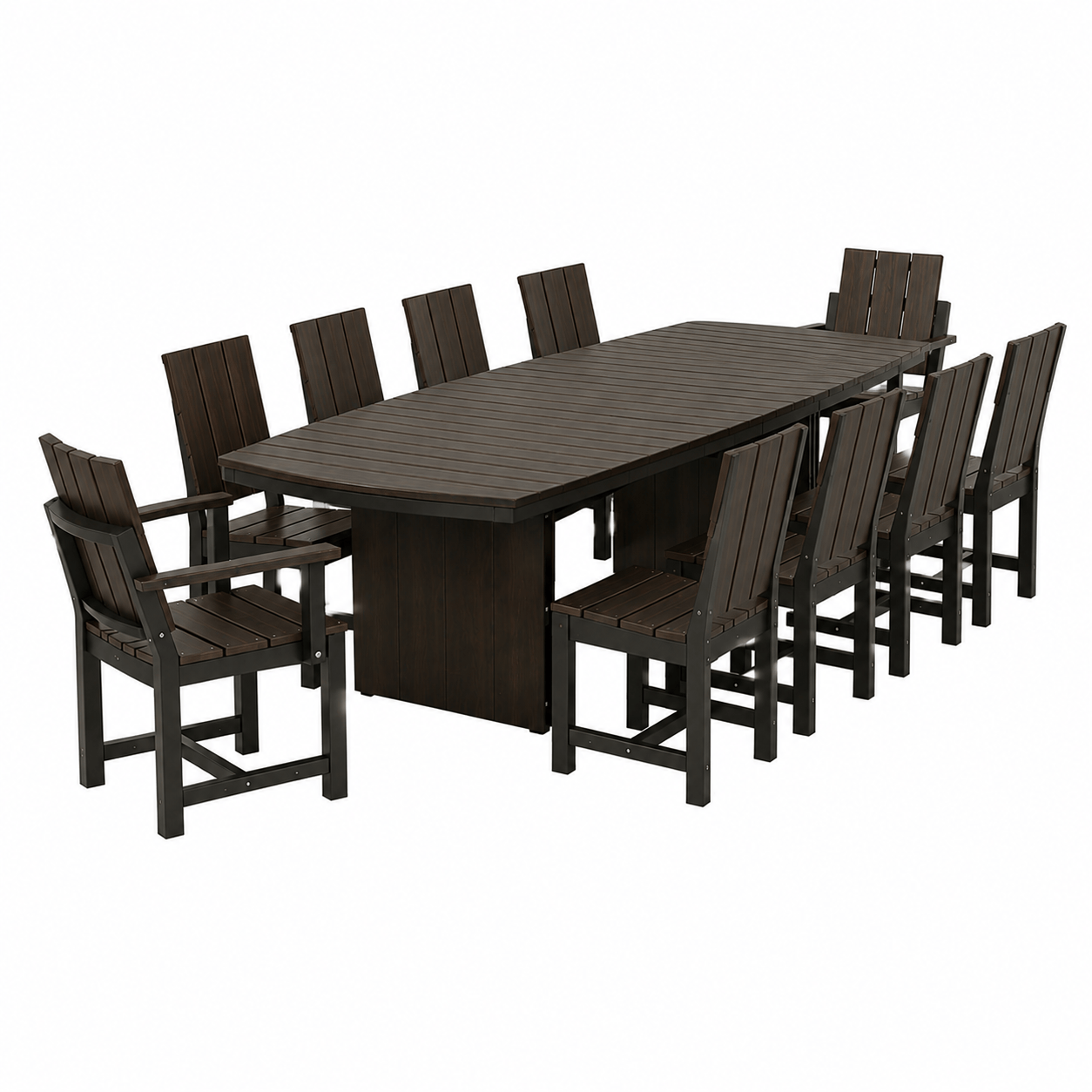 Luxcraft Urban 10-Person Oval Poly Dining Table & Chair Set