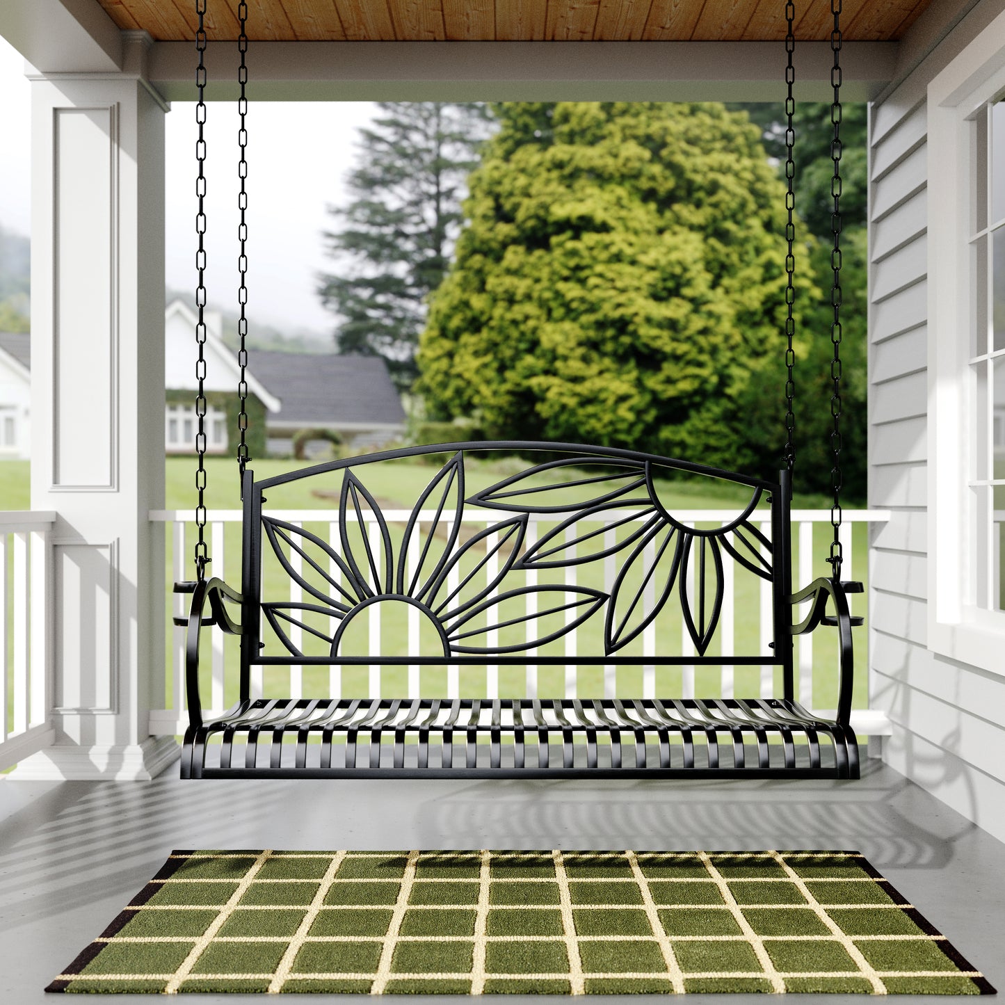 Live Casual Heavy Duty Mariposa Metal Porch Swing