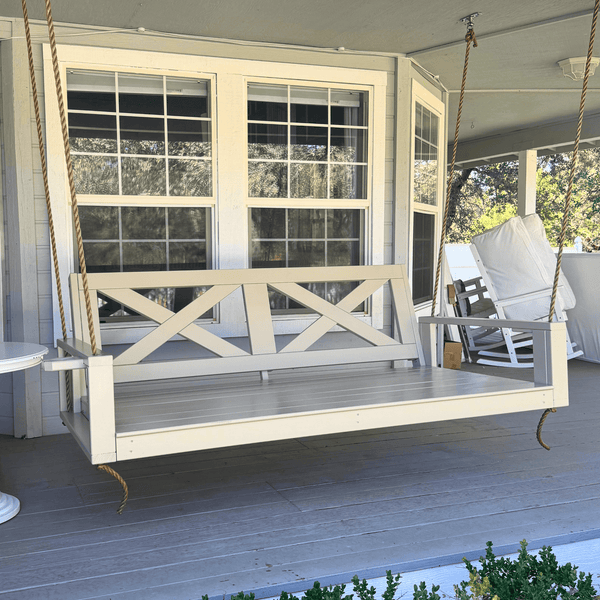 Amish Casual Malvern Porch Swing Bed, 4 Ft Relaxed Khaki