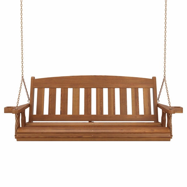 Amish Casual 6 Foot Oak Stain Mission Porch Swing