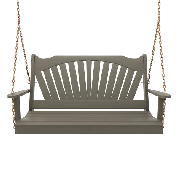 Keystone Amish Co. Sunburst Porch Swing, 6 Foot, Olive Grey
